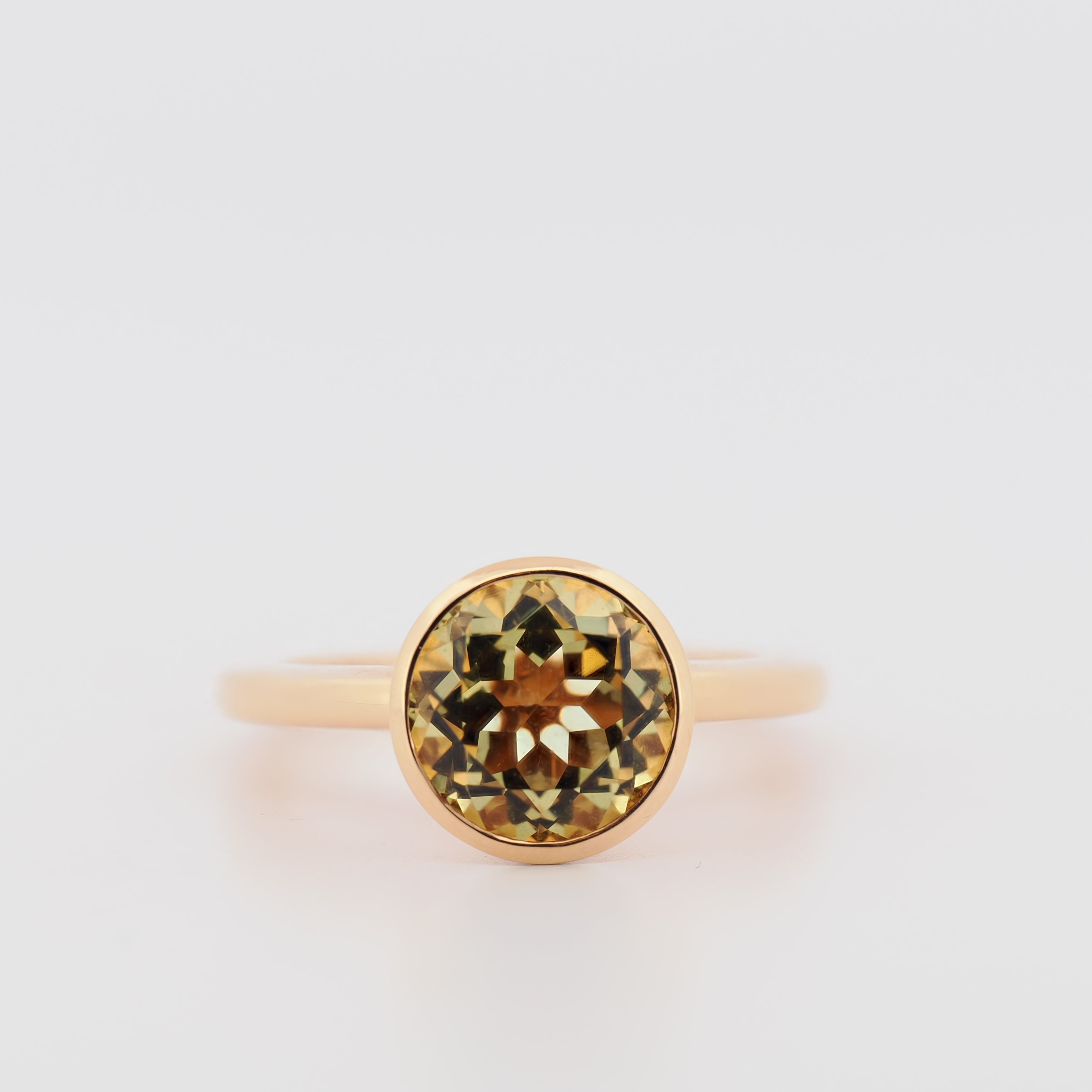 Ring Roségold mit facettiertem Citrin von Juwelier Spliedt