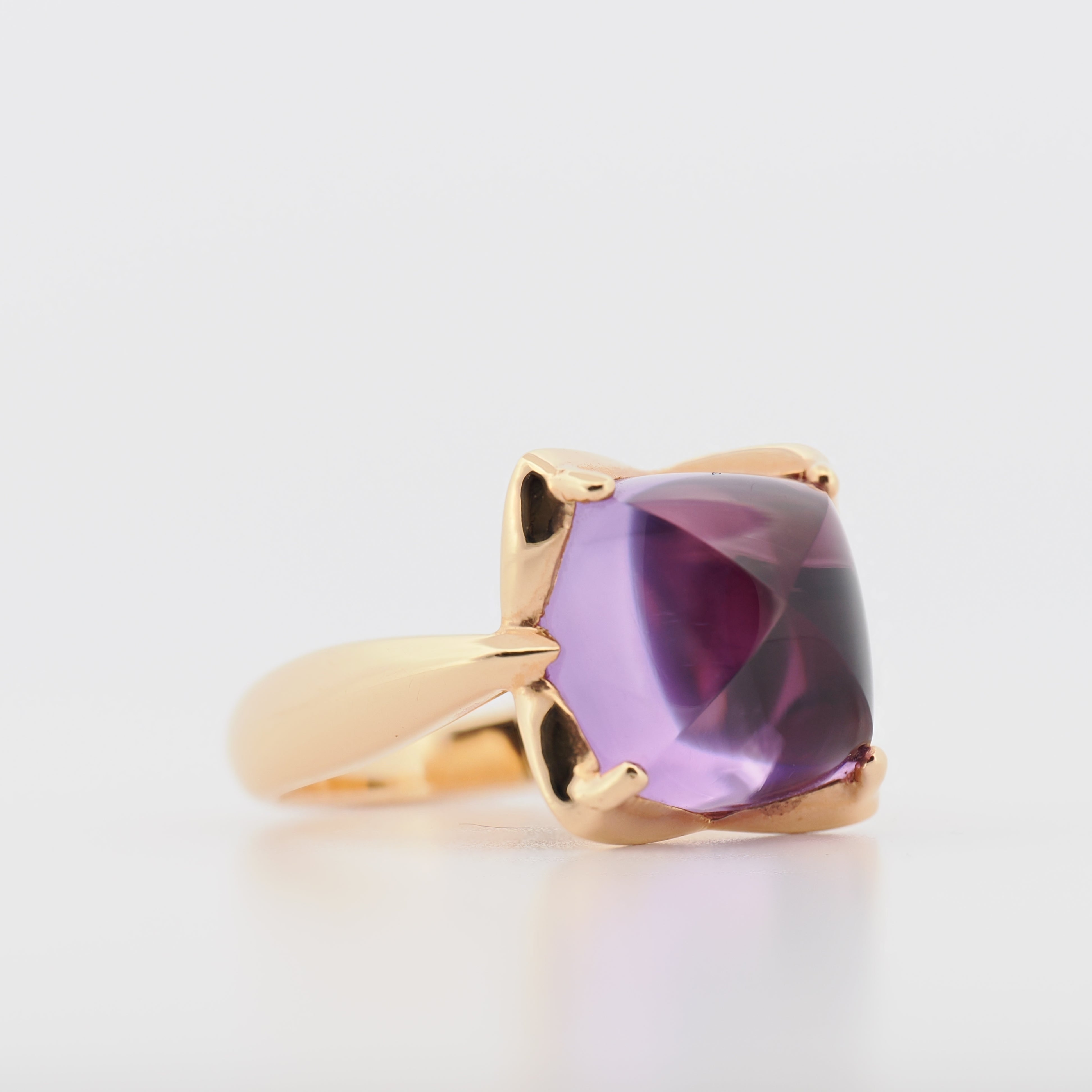 Ring aus 18K Roségold mit einem facettierten Amethyst von Juwelier Spliedt