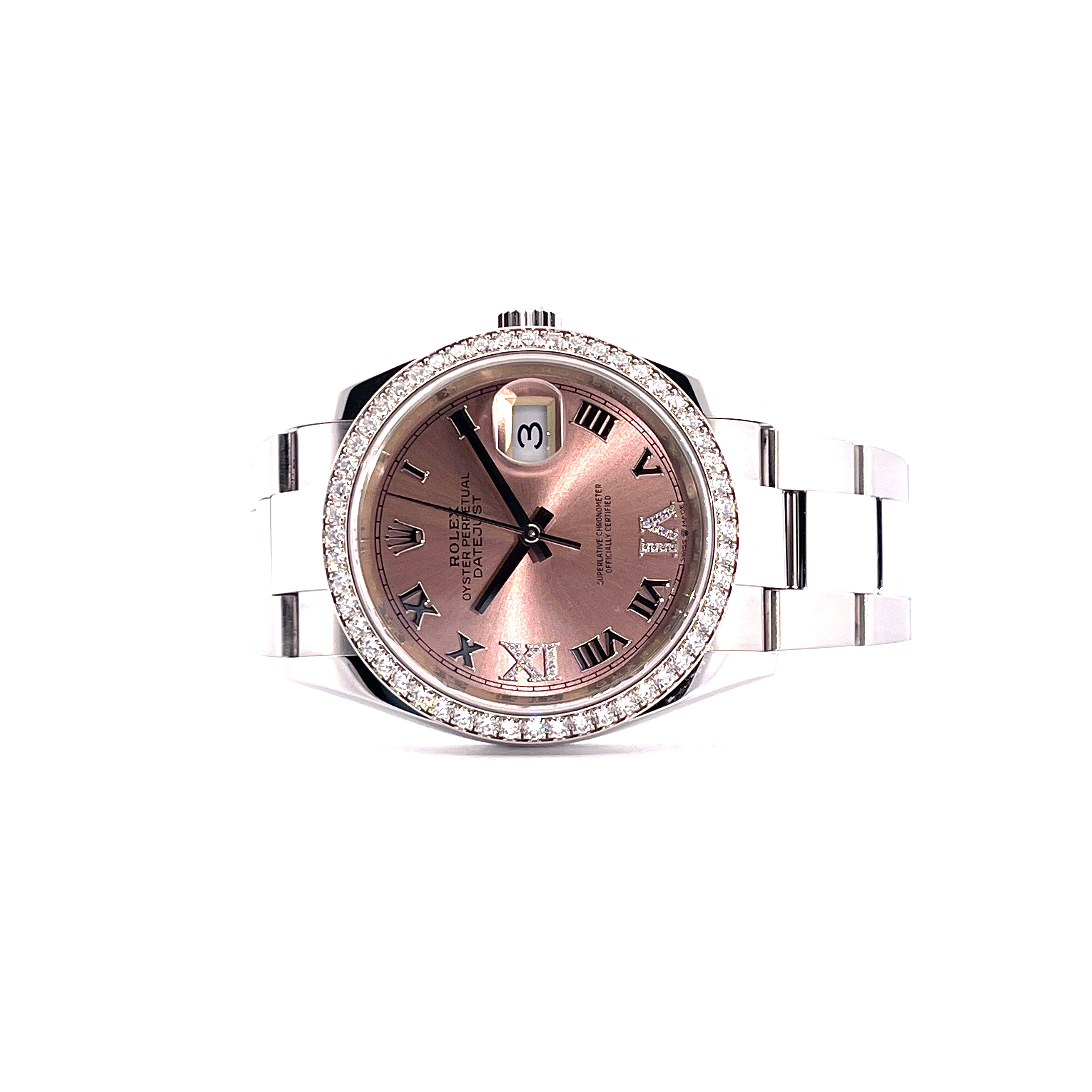 Datejust 36 Pink Dial and Diamonds / Box and Paper / 2020