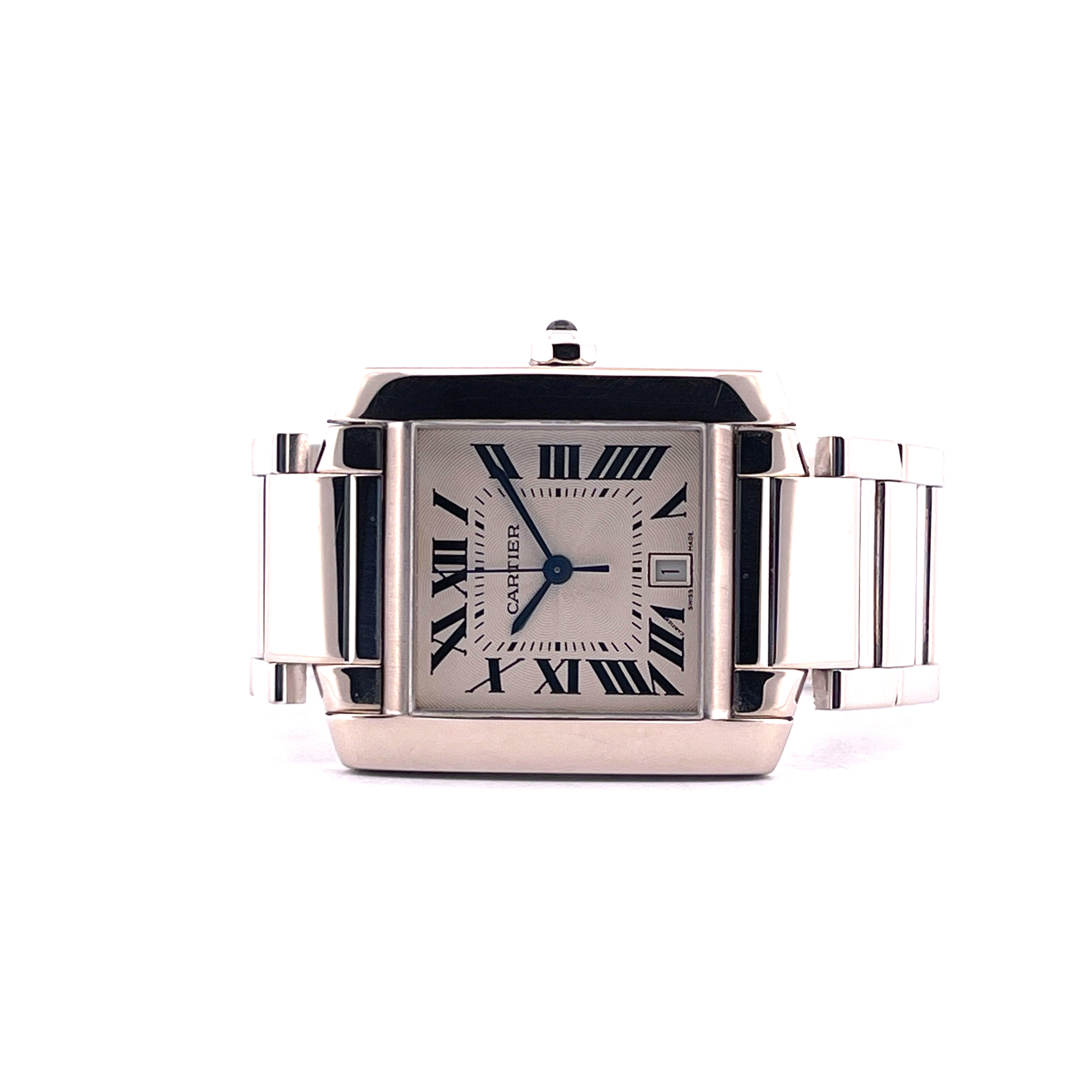 Cartier Tank Francaise Weißgold Automatik Ref. 2366 mit silbernem Zifferblatt und Weißgoldarmband