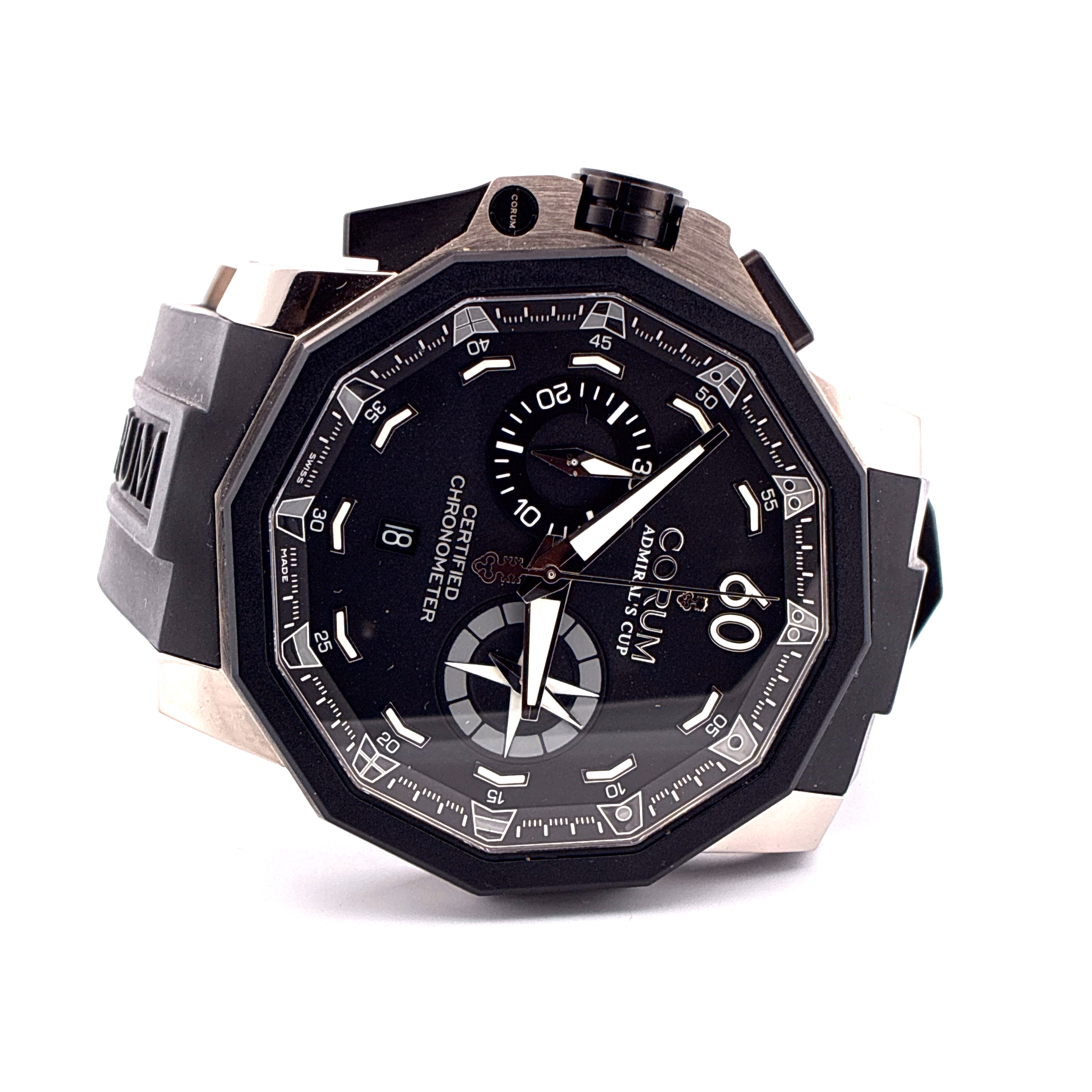 Corum Admiral's Cup Seafender 50 Chrono LHS Chronograph Titan Automatik gebraucht Sehr gut