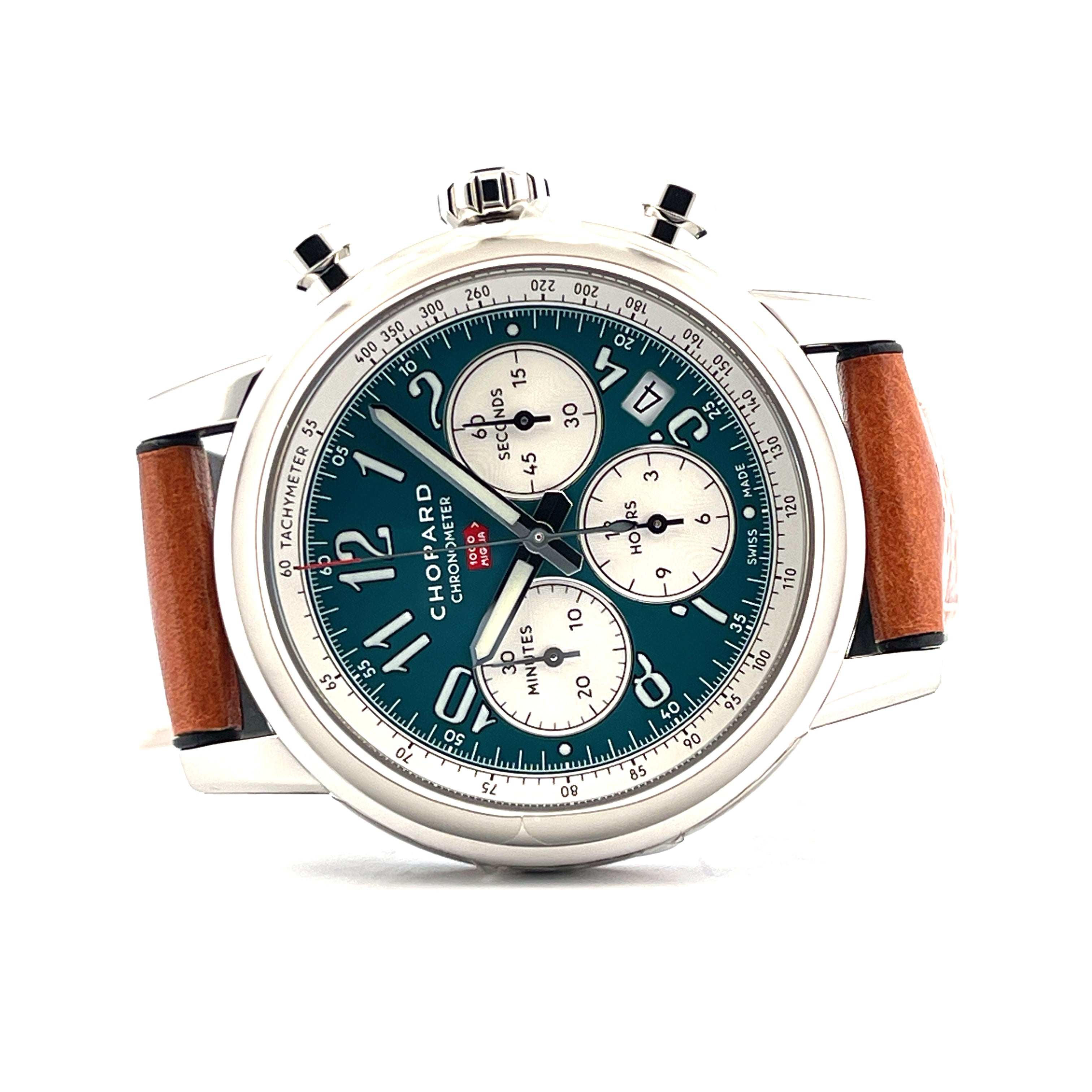 Chopard Mille Miglia SYLT Edition 1 of 50 Herrenuhr mit blauem Zifferblatt und braunem Lederarmband