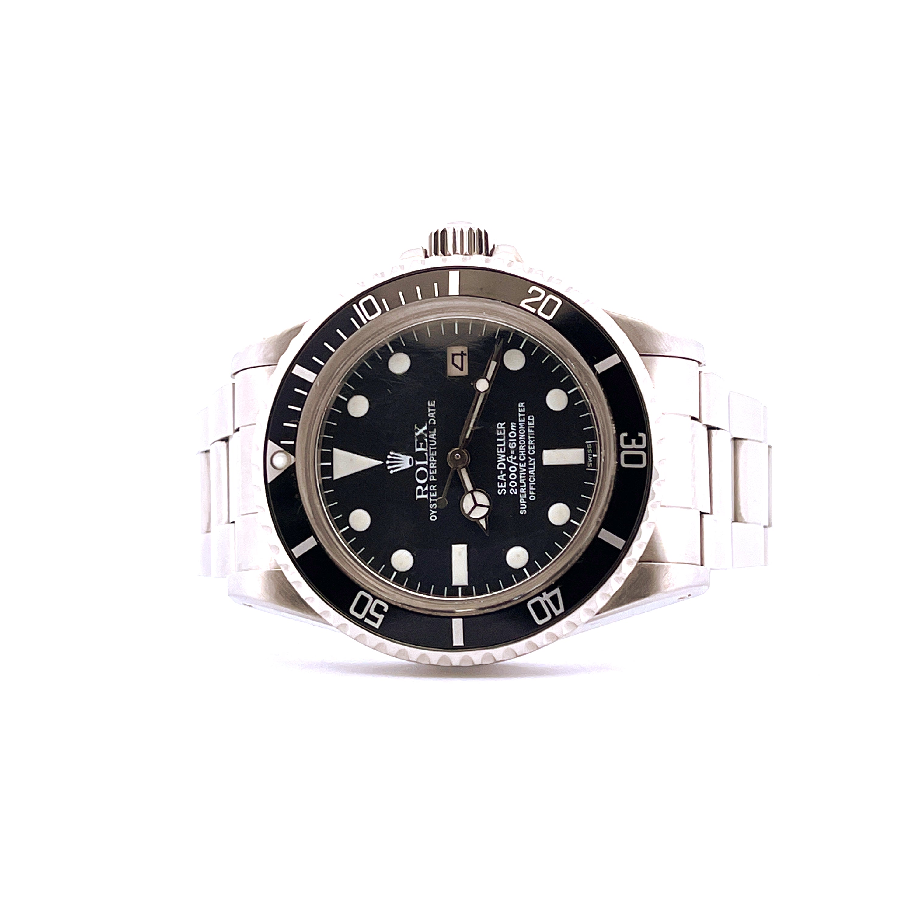Rolex Sea-Dweller 1665 "Great White" 1978 gebraucht mit Stahlgehäuse und schwarzem Zifferblatt