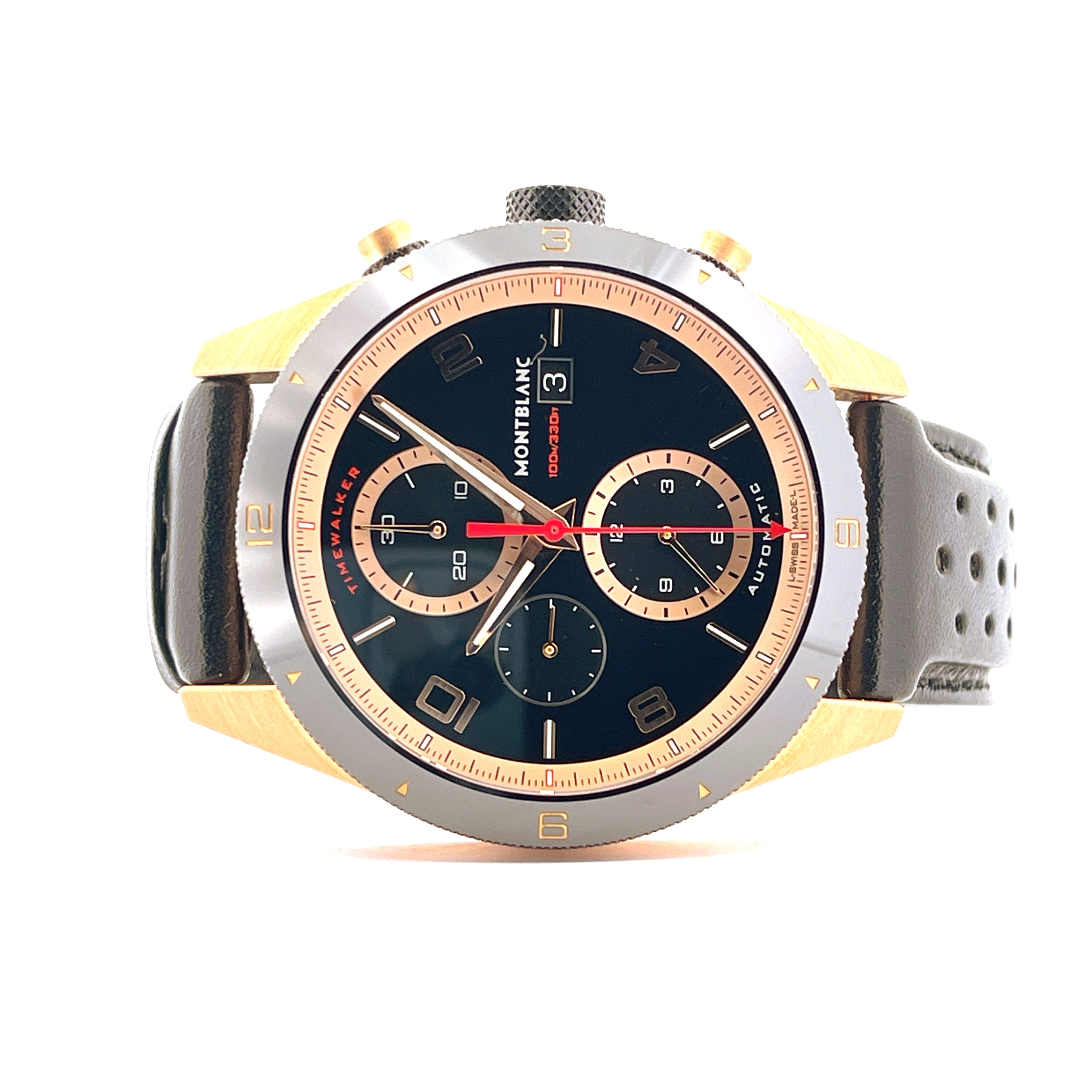 Montblanc Timewalker Chronograph Automatic mit schwarzem Zifferblatt und rotgoldenem Gehäuse