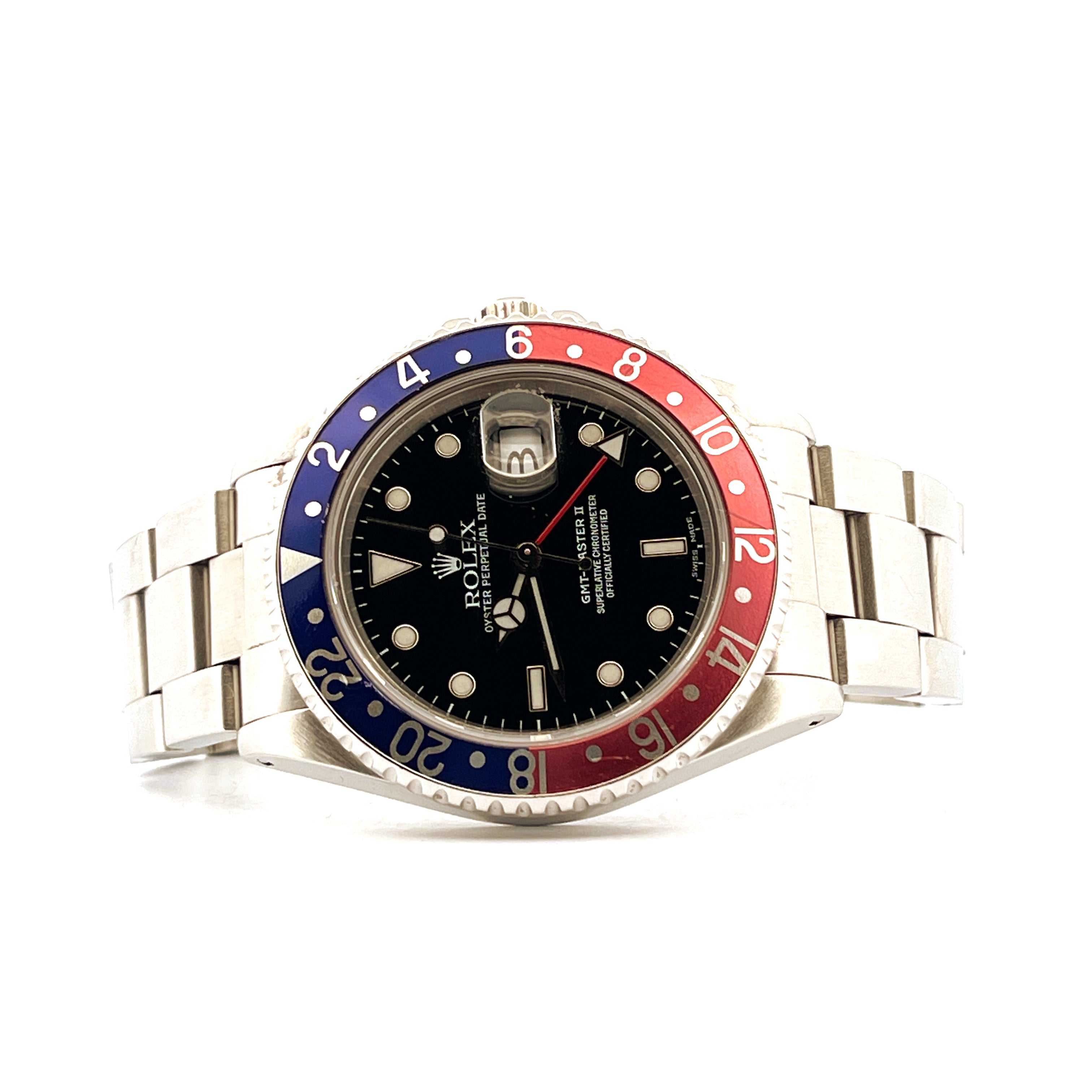 Rolex GMT-Master II "Pepsi" Stahl Automatik mit rot-blauer Lünette und schwarzem Zifferblatt