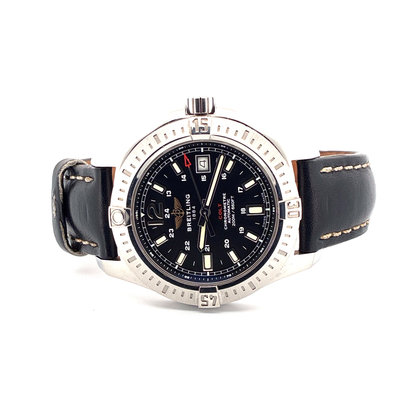 Breitling Colt Automatic / Lederarmband / Dornschließe / Full-Set / 2017