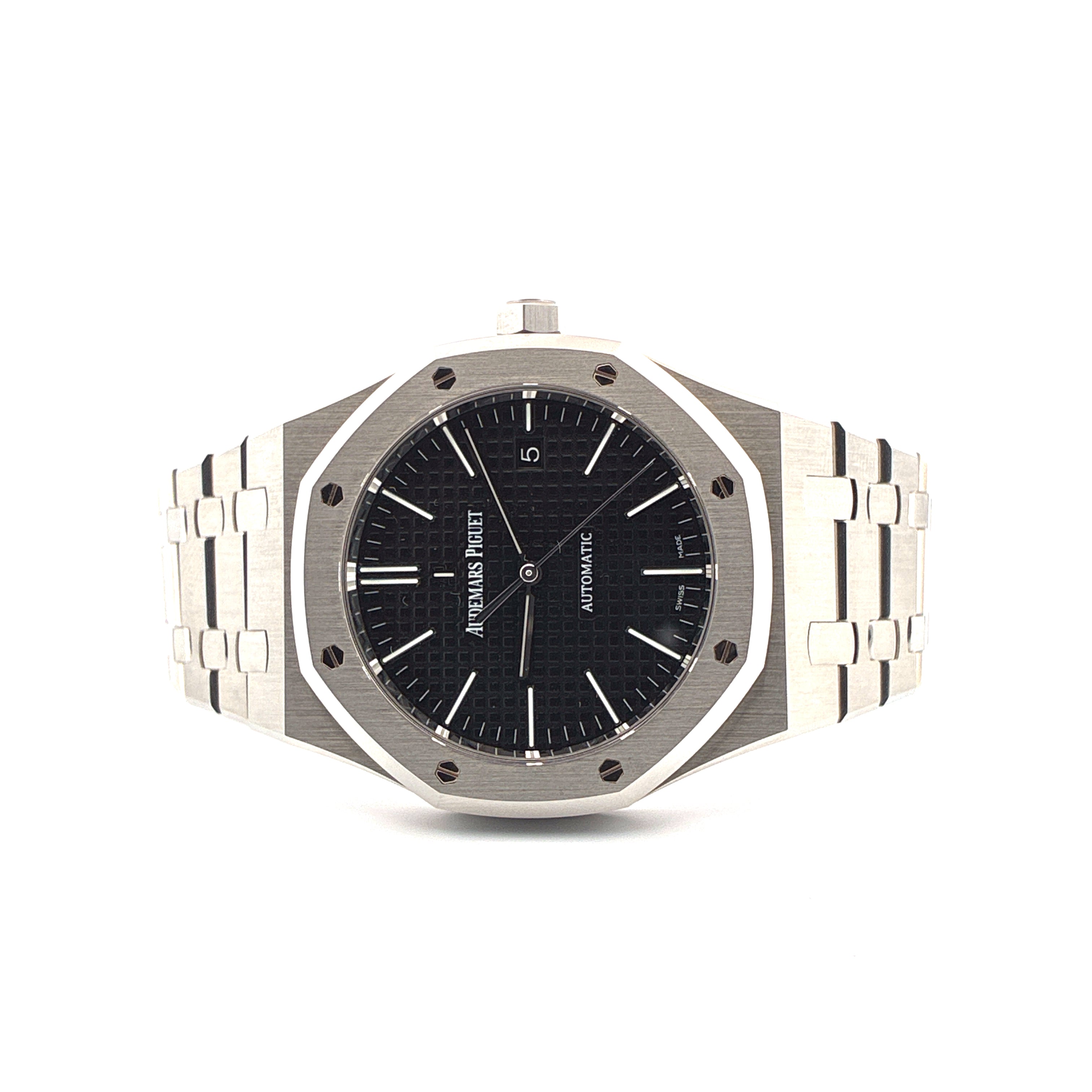 Audemars Piguet Royal Oak 41 mm Stahl Automatik mit schwarzem Zifferblatt