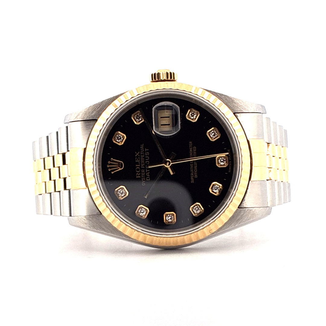 Datejust 36 Bicolor / Stahl/Gelbgold / schwarzes Zifferblatt (1999) - Juwelier Spliedt