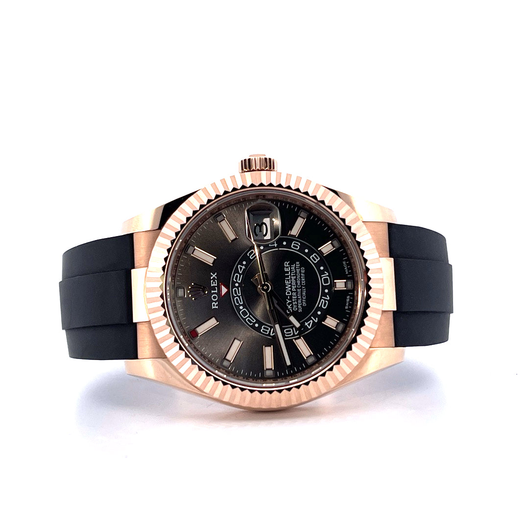 Sky-Dweller 42 Roségold mit Kautschukband / graues Zifferblatt / Everose - Juwelier Spliedt