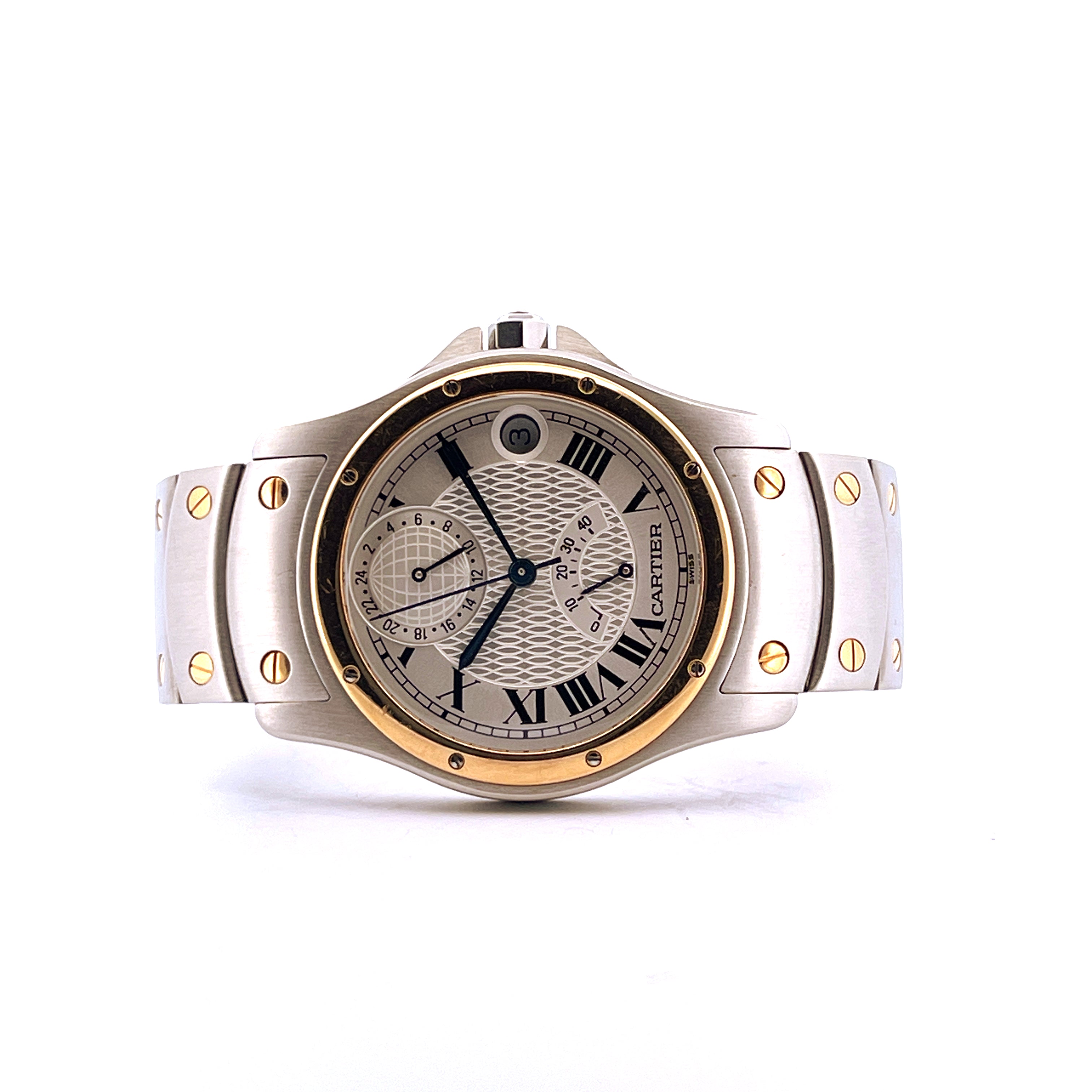Cartier Santos Ronde 150th Automatic Damenuhr aus Stahl und Gold mit silbrigem Zifferblatt