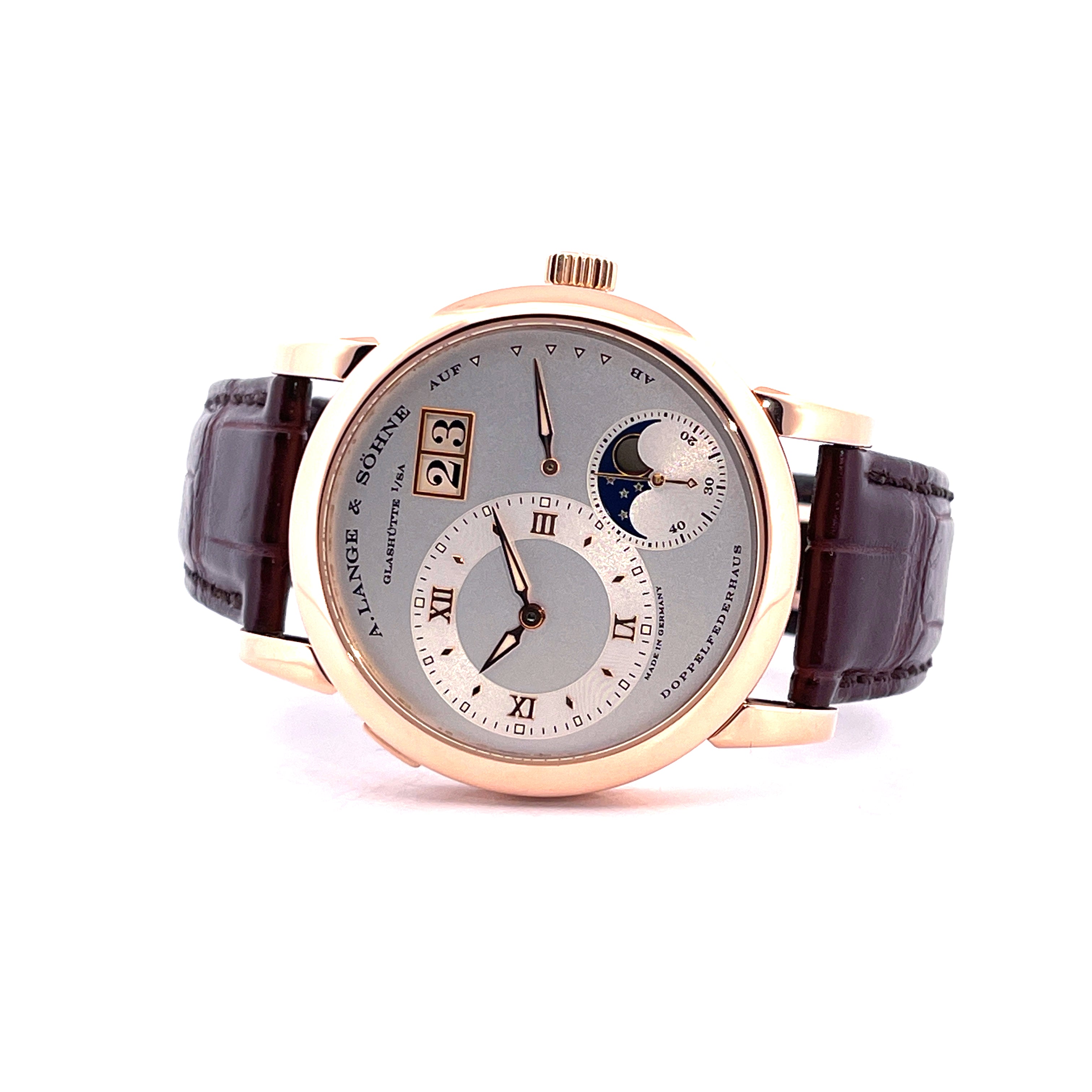 Lange 1 Moonphase 38,5 Roségold / Premium Set inkl. Pin Buckle + First Invoice + Service Invoice / very good Condition / Germany 2004