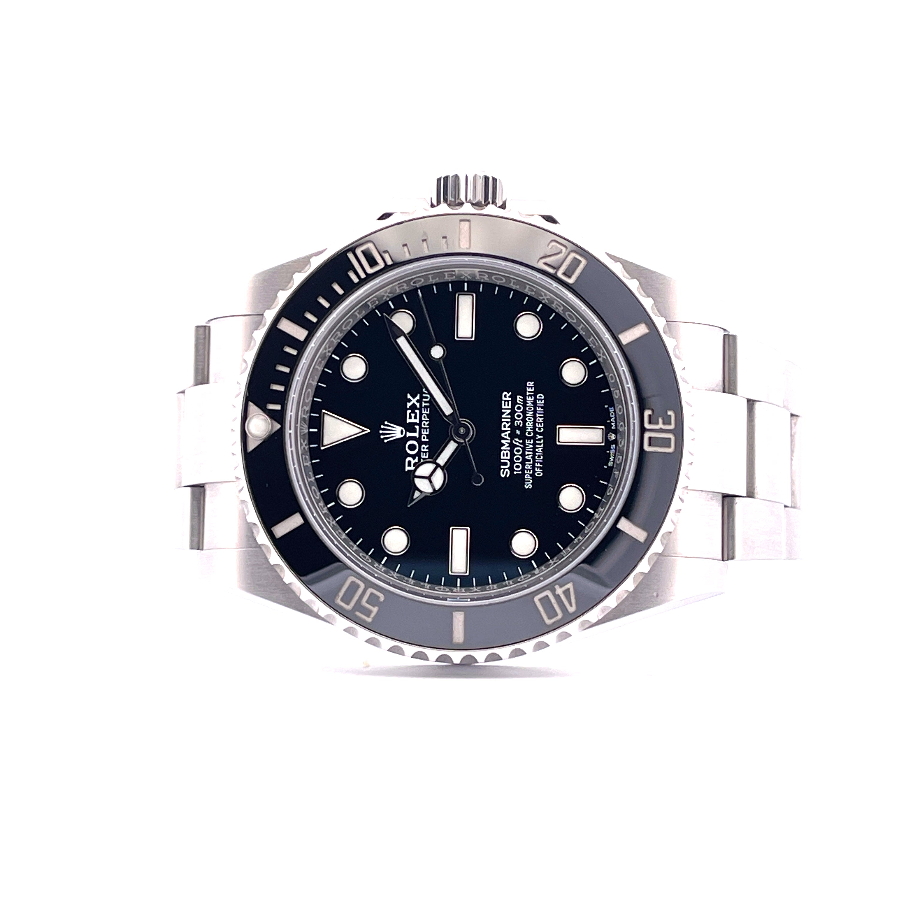 Rolex Submariner No Date Stahluhr mit schwarzem Zifferblatt und Automatikwerk aus dem Jahr 2023