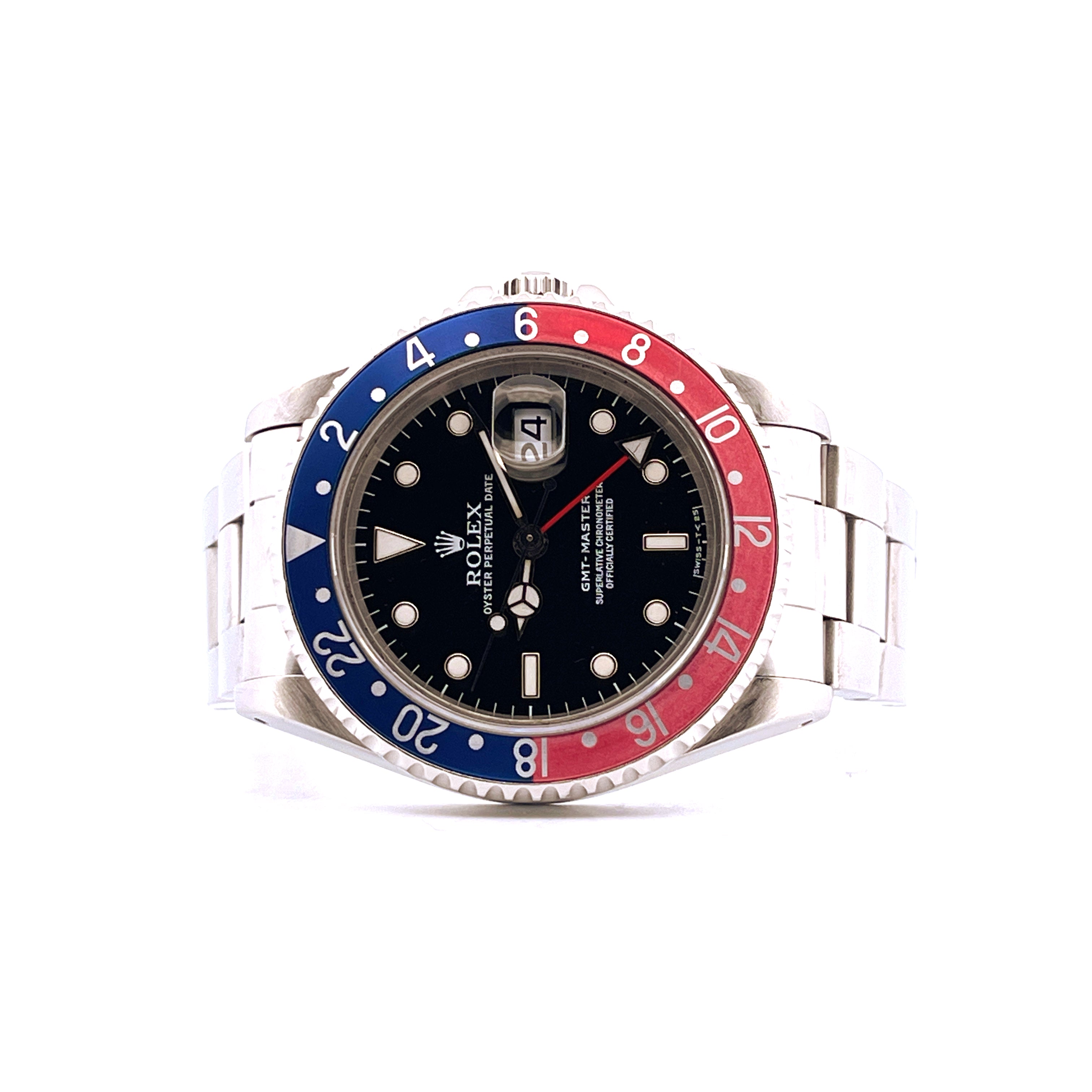 Rolex GMT-Master Ref. 16700 Oyster Stahl Automatik 40mm mit rotblauer Lünette sehr gut erhalten
