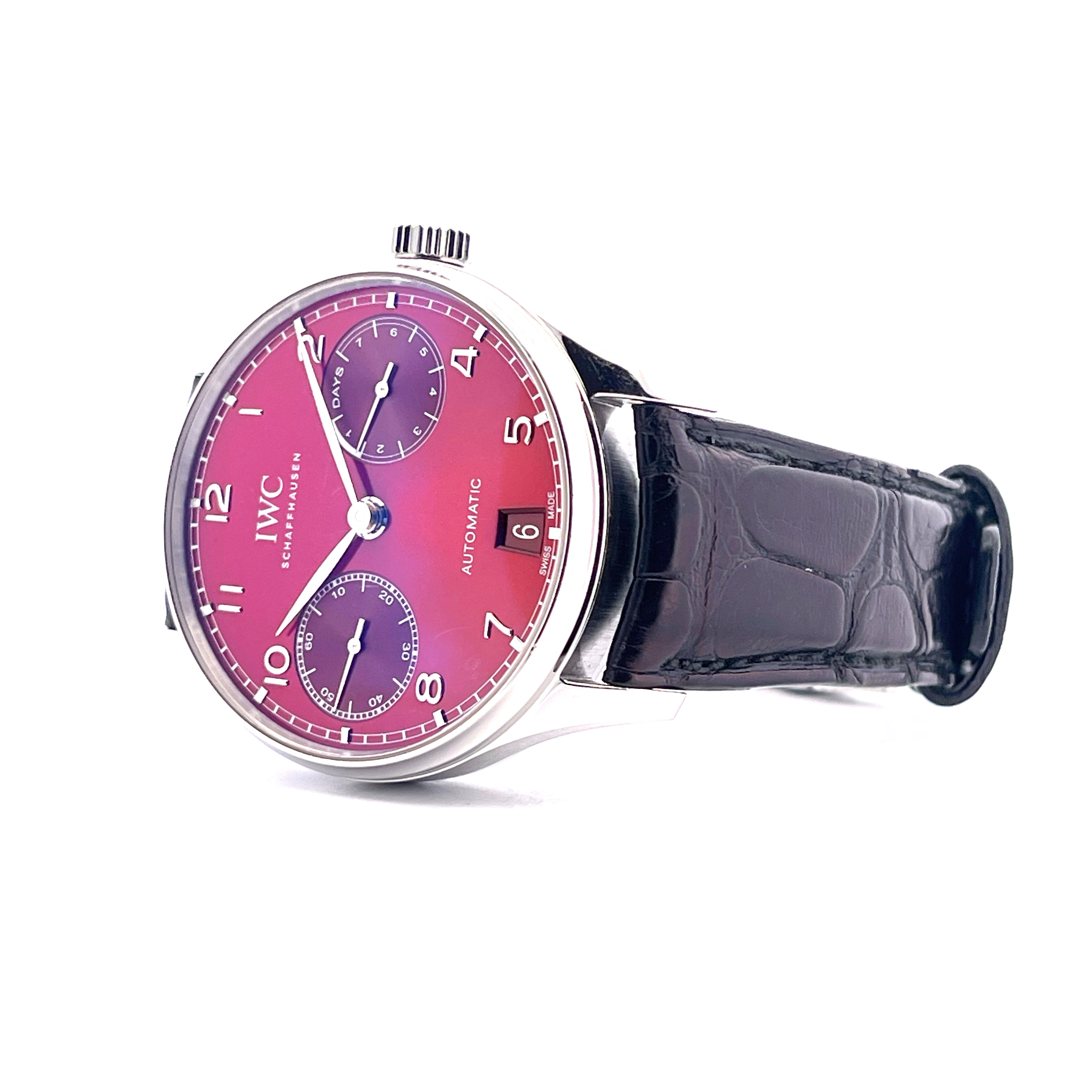 Portugieser Automatik / Red Dial / Leather Strap / Folding Clasp