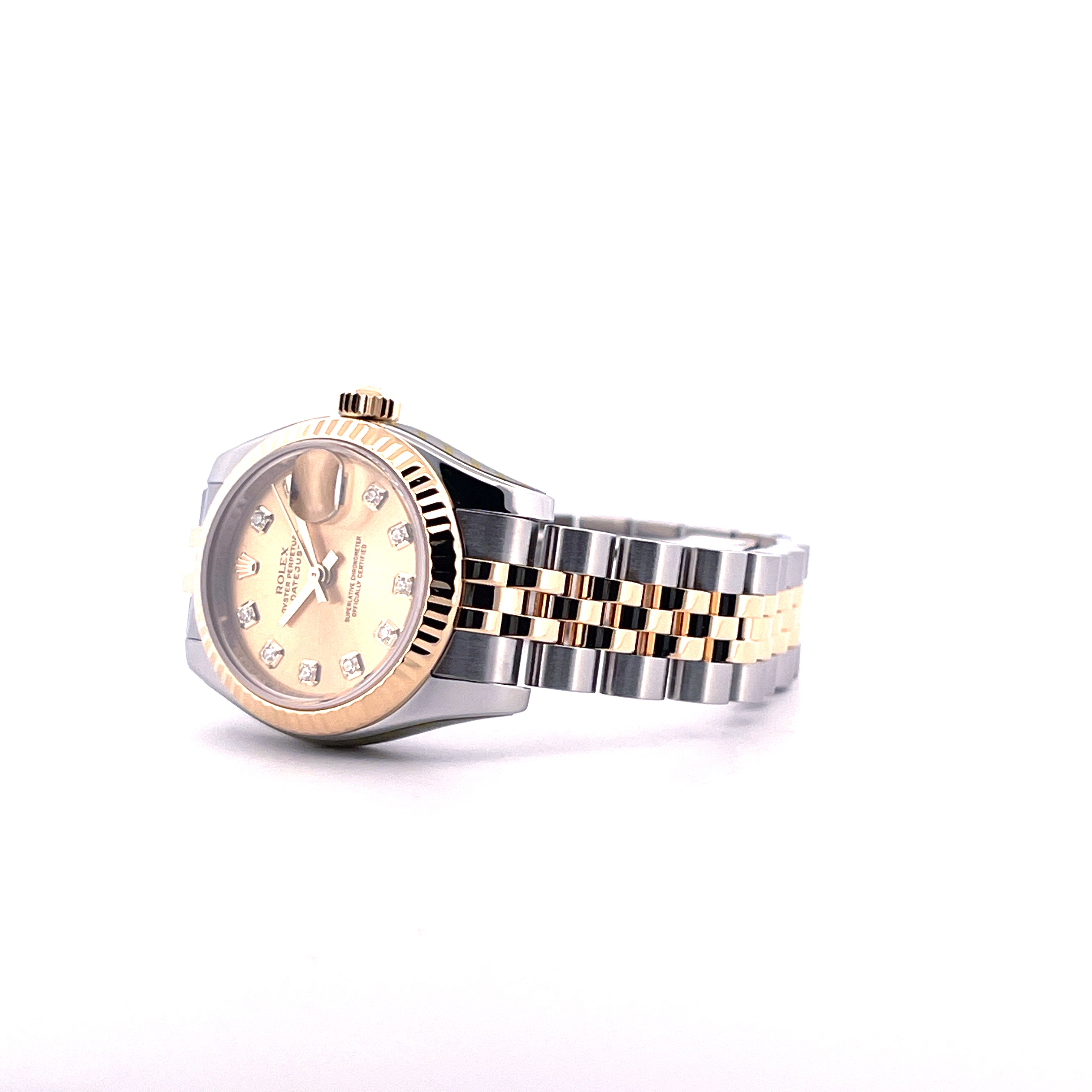 Lady-Datejust 26mm Two Tone & Diamonds Gold Dial / 179173 / Jubilee / perfect Condition / Rolex Service 2026 + Sticker