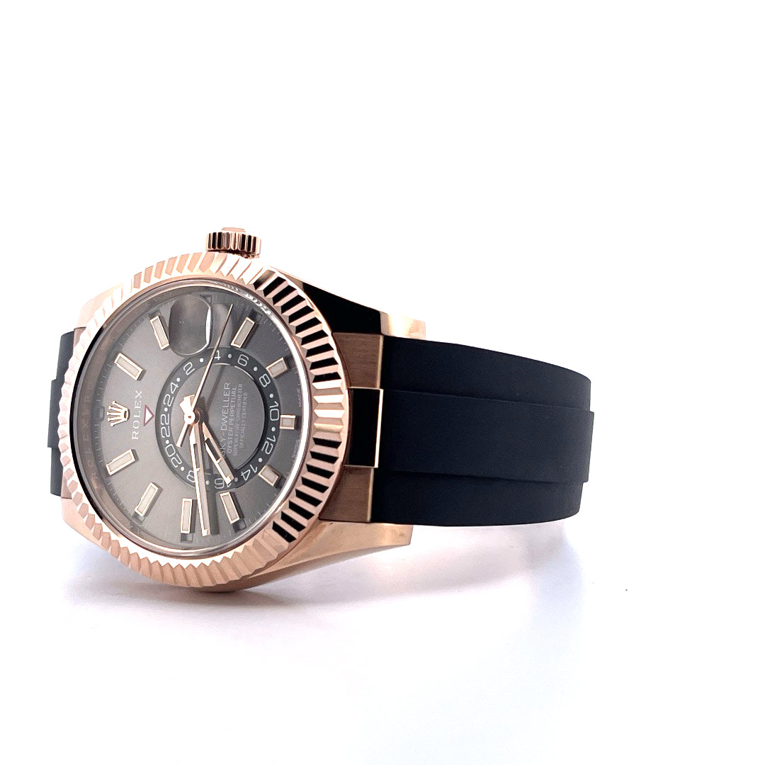 Sky-Dweller 42 Roségold mit Kautschukband / graues Zifferblatt / Everose - Juwelier Spliedt