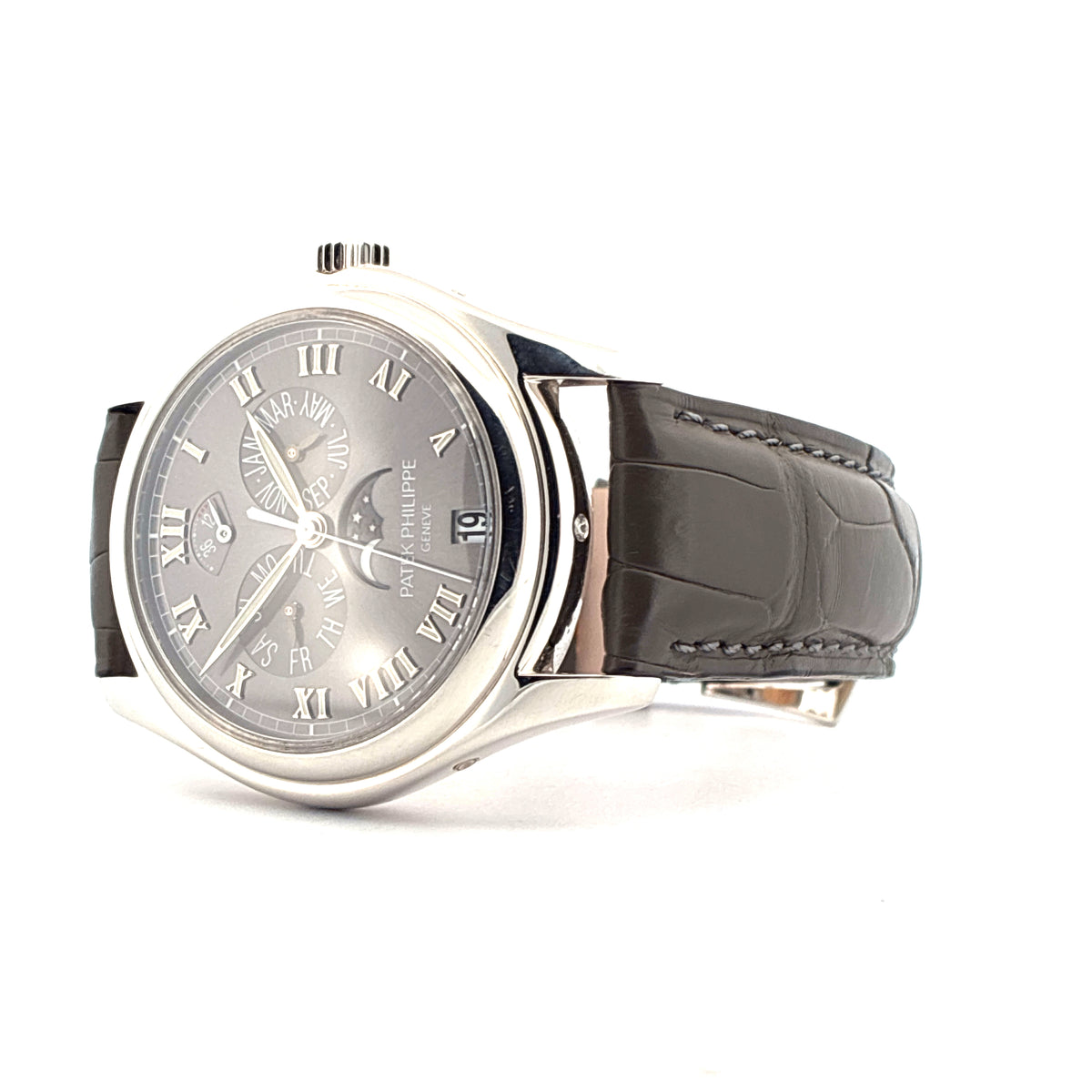 Annual Calendar / Platinum / Grey Dial / 3 Straps / Box & Papers / 2005