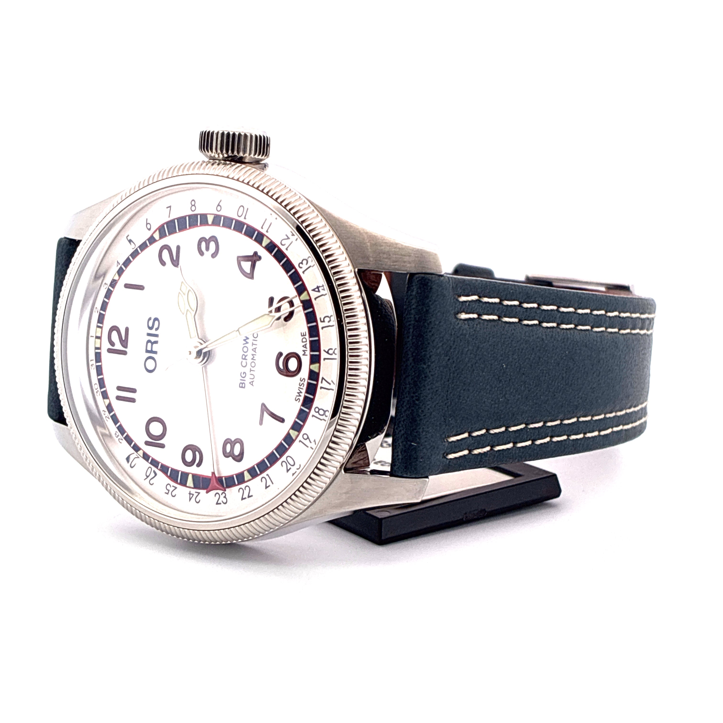 Oris Big Crown Hank Aaron Limited Edition Automatik-Uhr mit weißem Zifferblatt und blauem Lederarmband