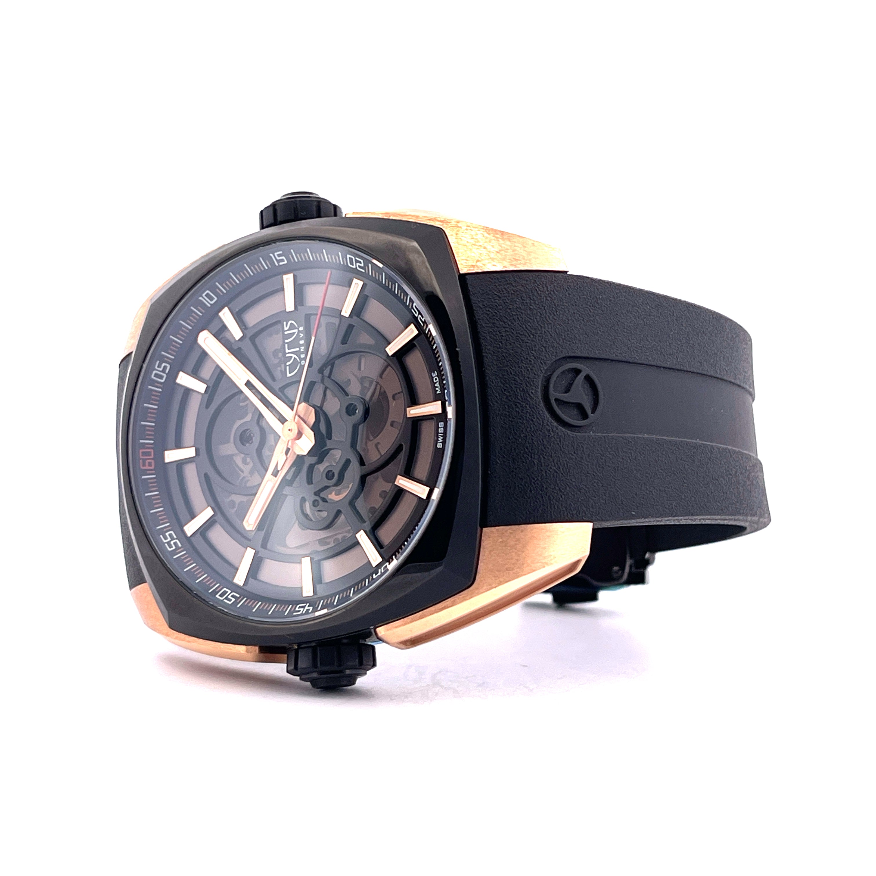 Cyrus Klepcys Solo Tempo mit Roségold- und schwarzem DLC-Edelstahlgehäuse und schwarzem Armband