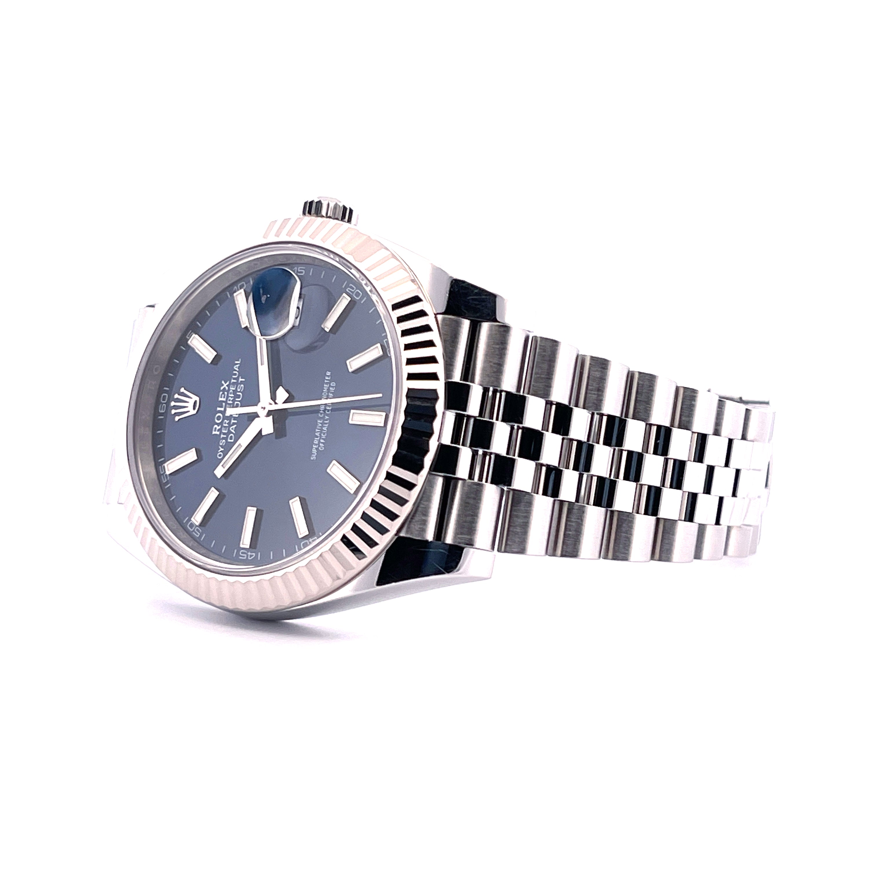 Datejust 41 Blue Dial Jubilee Whitegold Bezel / Box and Papers / 126334 / Very Good Condition / 2022