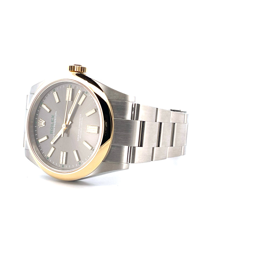 Oyster Perpetual 100 Years / BRAND NEW / rhodium dial / yellowgold bezel and crown