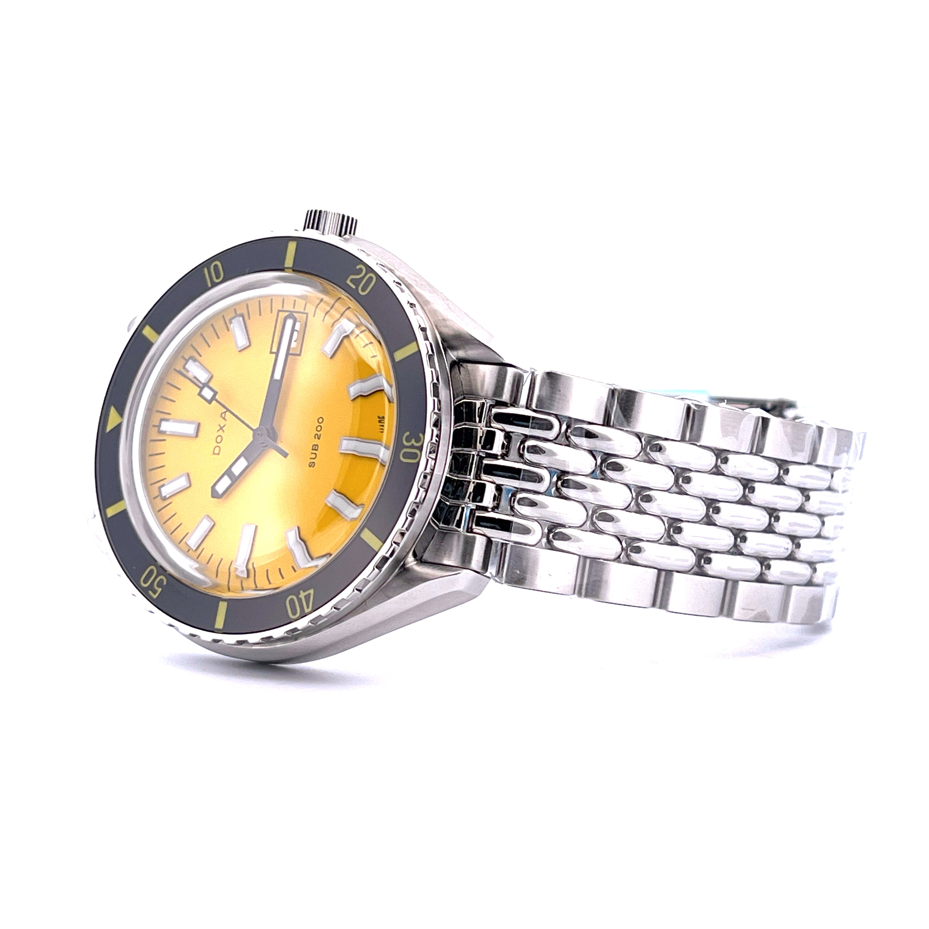 Doxa Sub 200 Divingstar Yellow Taucheruhr mit gelbem Zifferblatt und Edelstahluhrband