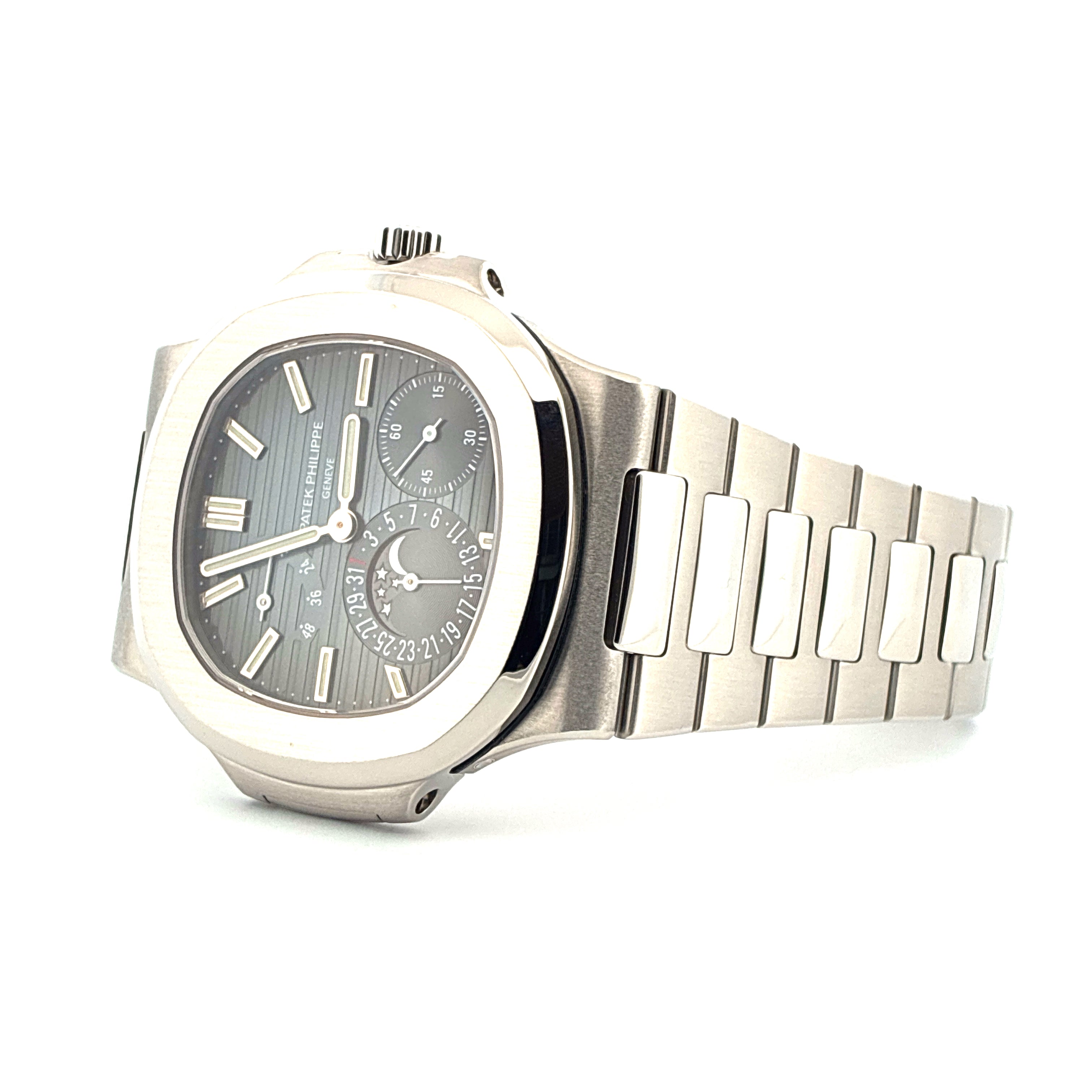 5712/1A-001 / very good Condition / Date - Moonphase - Power-Reserve / Patek Service 2025 / Blue Dial / Full-Set / Germany 2007