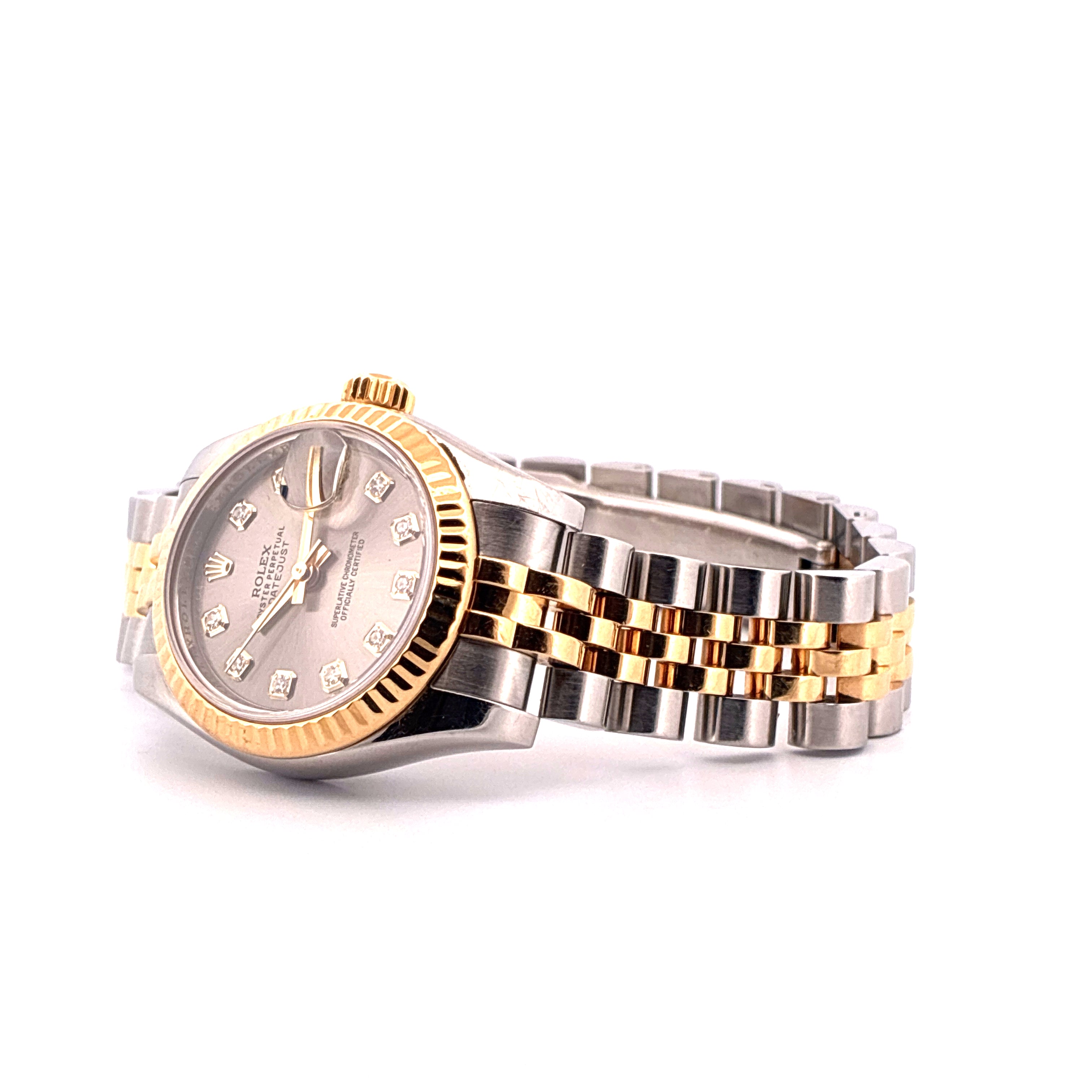 Rolex Lady-Datejust Bicolor Automatik mit Diamantzifferblatt und Jubilée-Armband