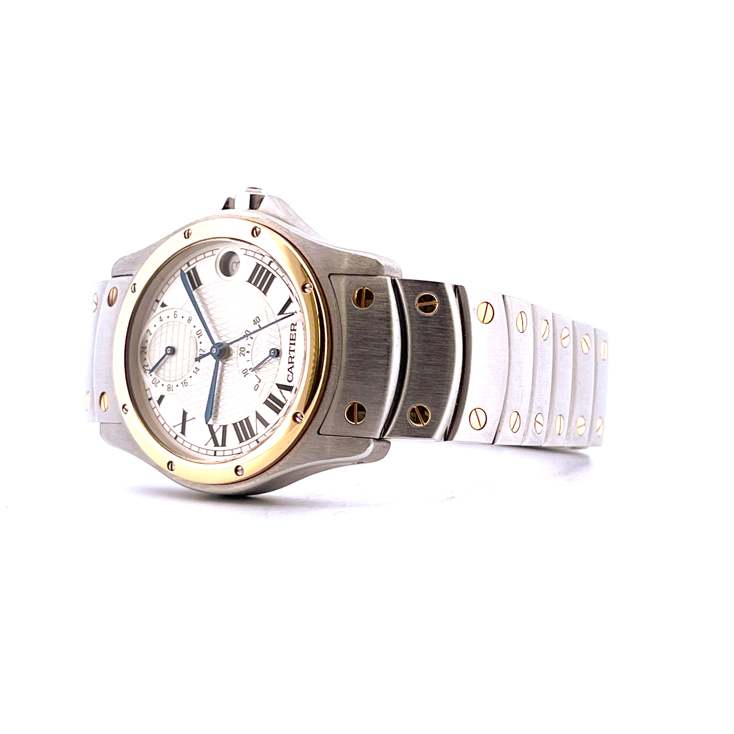 Cartier Santos Ronde 150th Automatic 1997 limitiert Stahl-Gold-Kombination mit Zifferblatt und Gliederarmband