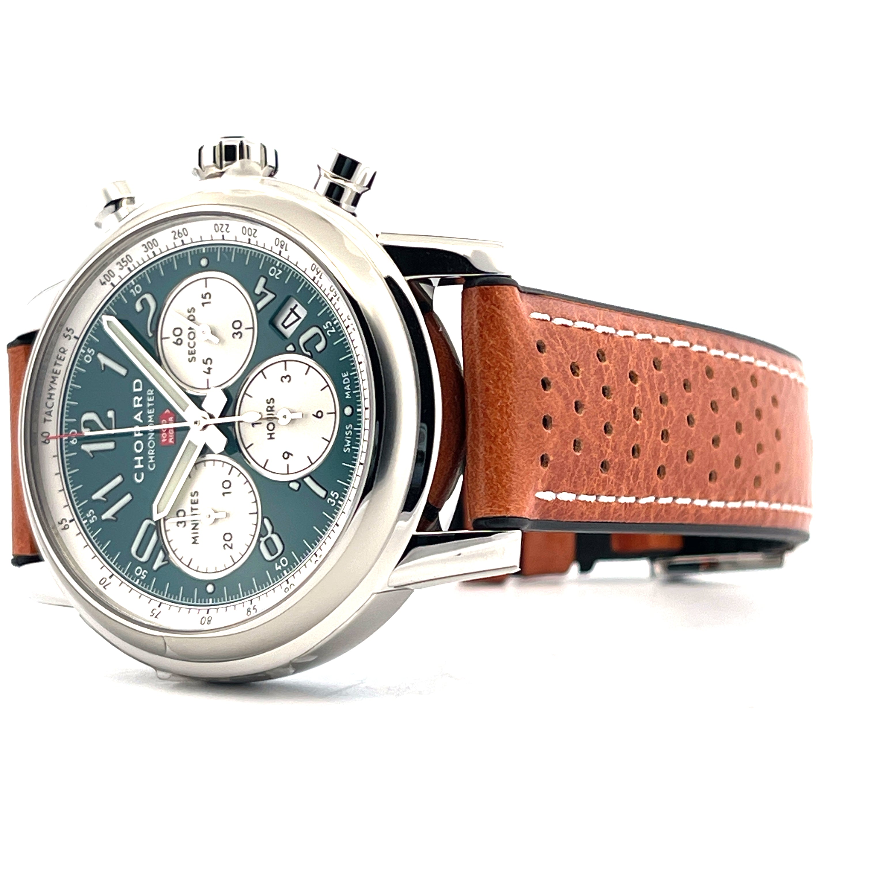 Chopard Mille Miglia SYLT Edition 1 of 50 Automatikuhr mit braunem Lederarmband aus Edelstahl