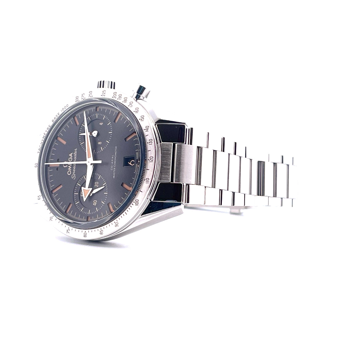 Omega Speedmaster '57 Vintage Style Stahluhr mit grauem Zifferblatt und Stahlband