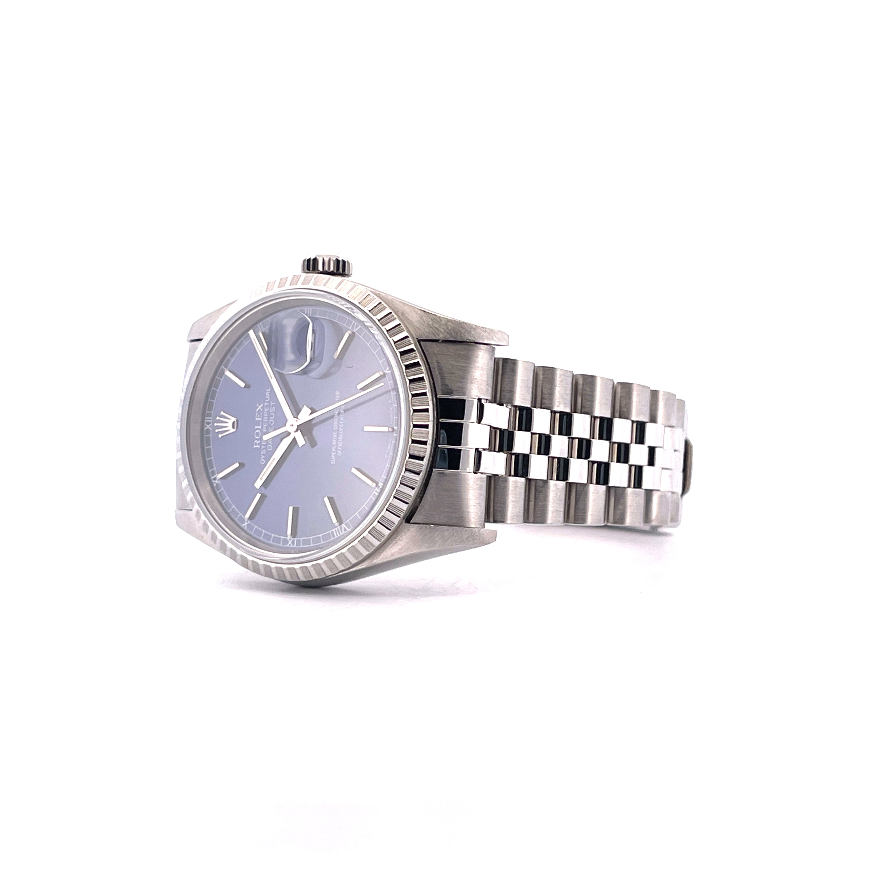Datejust 36 Blue Dial 16220 / Rolex Wempe Service 2024 / Box and Paper / 1996