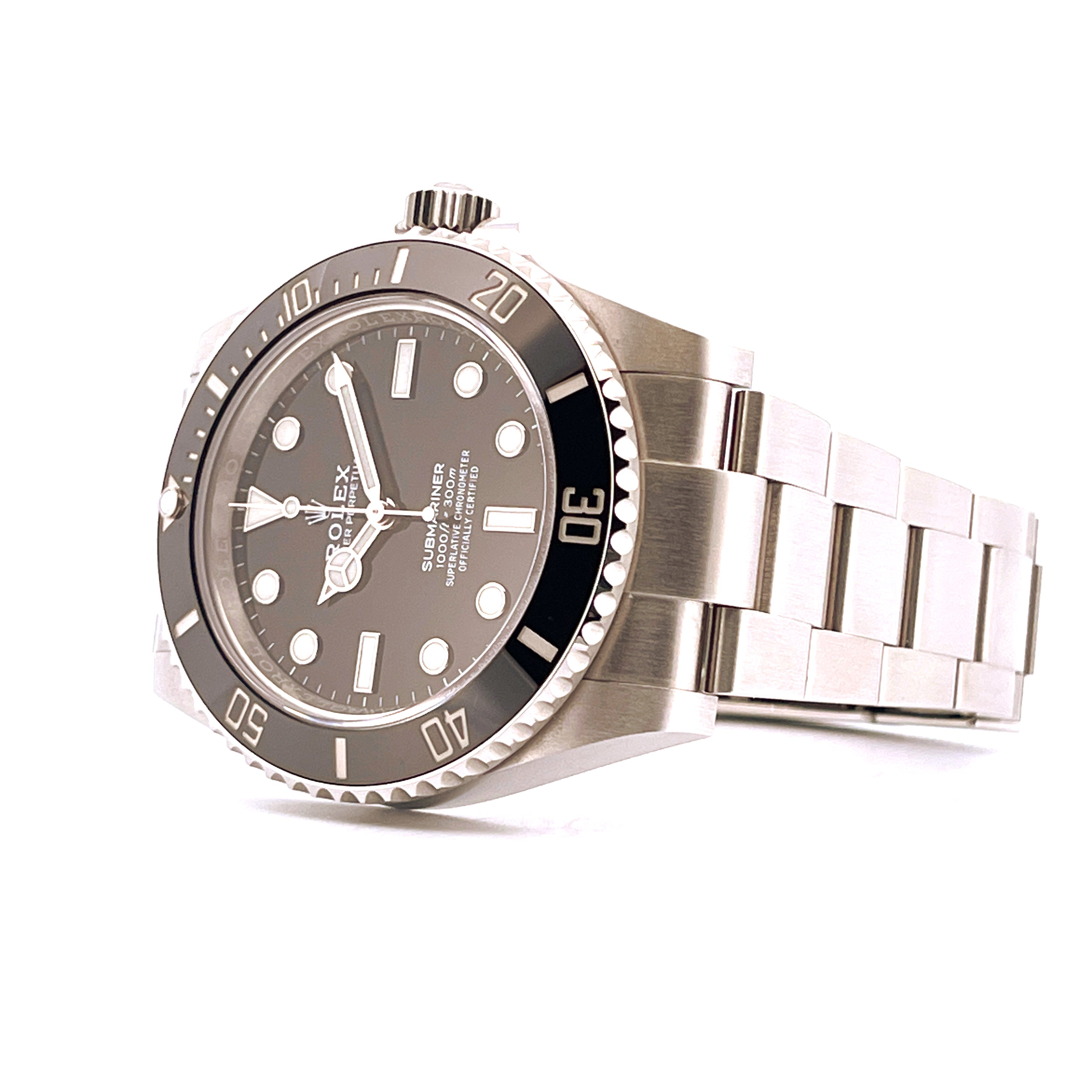 Rolex Submariner 124060 NoDate (2023) aus Stahl mit schwarzer Keramikluanette und grauem Zifferblatt