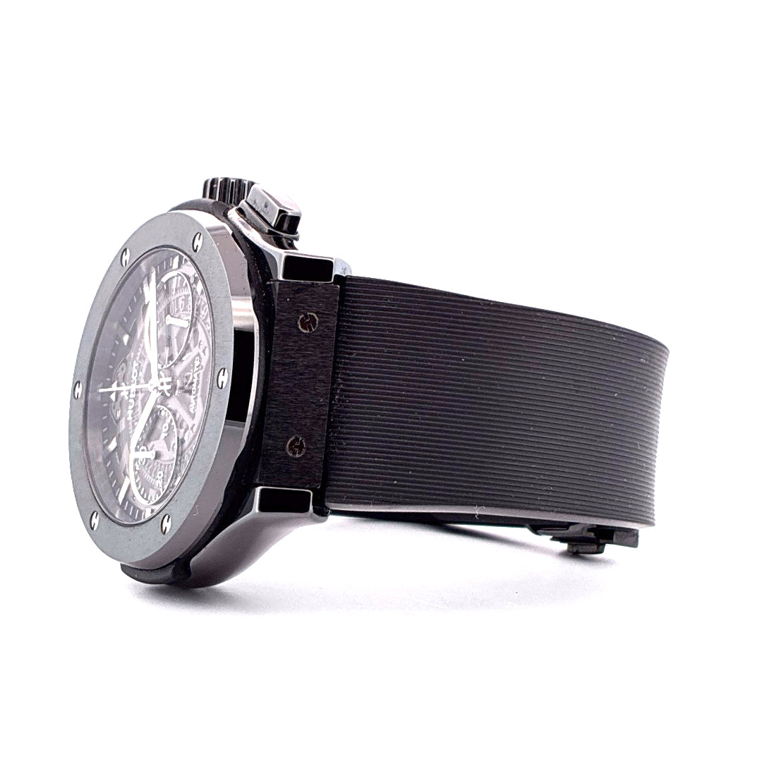Hublot Classic Fusion Aerofusion Chronograph Skeleton Keramik mit schwarzem Kautschukband