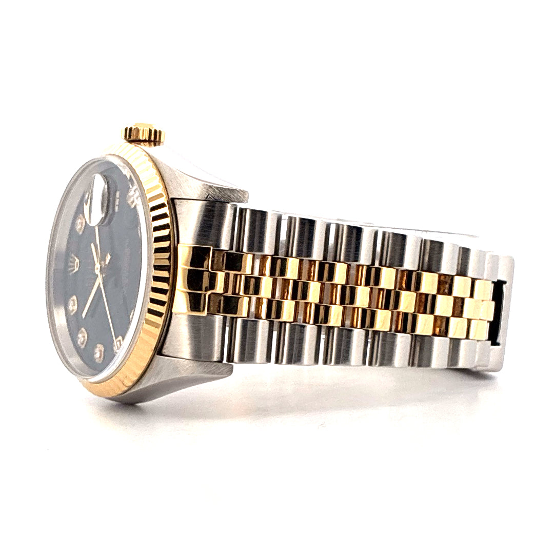 Datejust 36 Bicolor / Stahl/Gelbgold / schwarzes Zifferblatt (1999) - Juwelier Spliedt