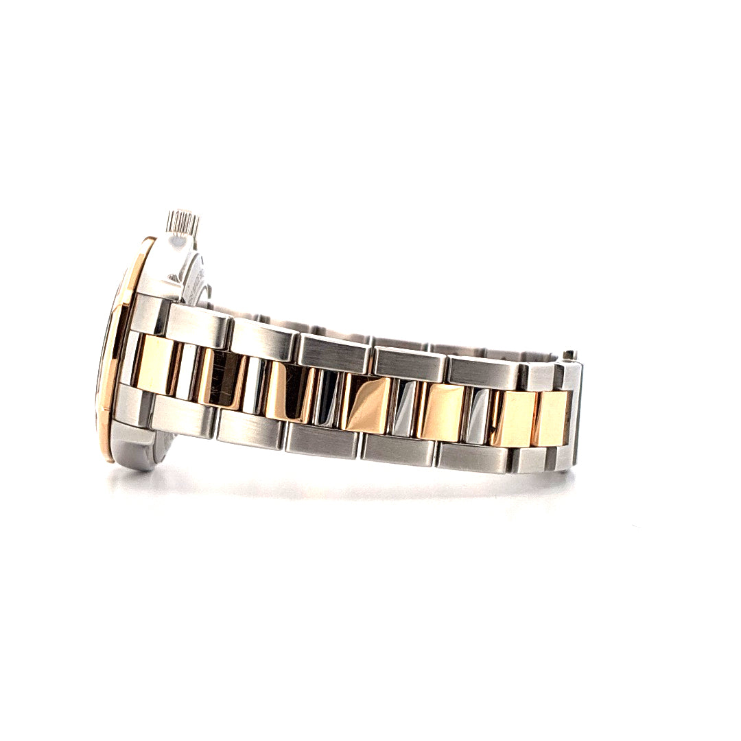 TAG Heuer Aquaracer Lady 34mm Stahl/Gold im Profil mit bicolor Armband