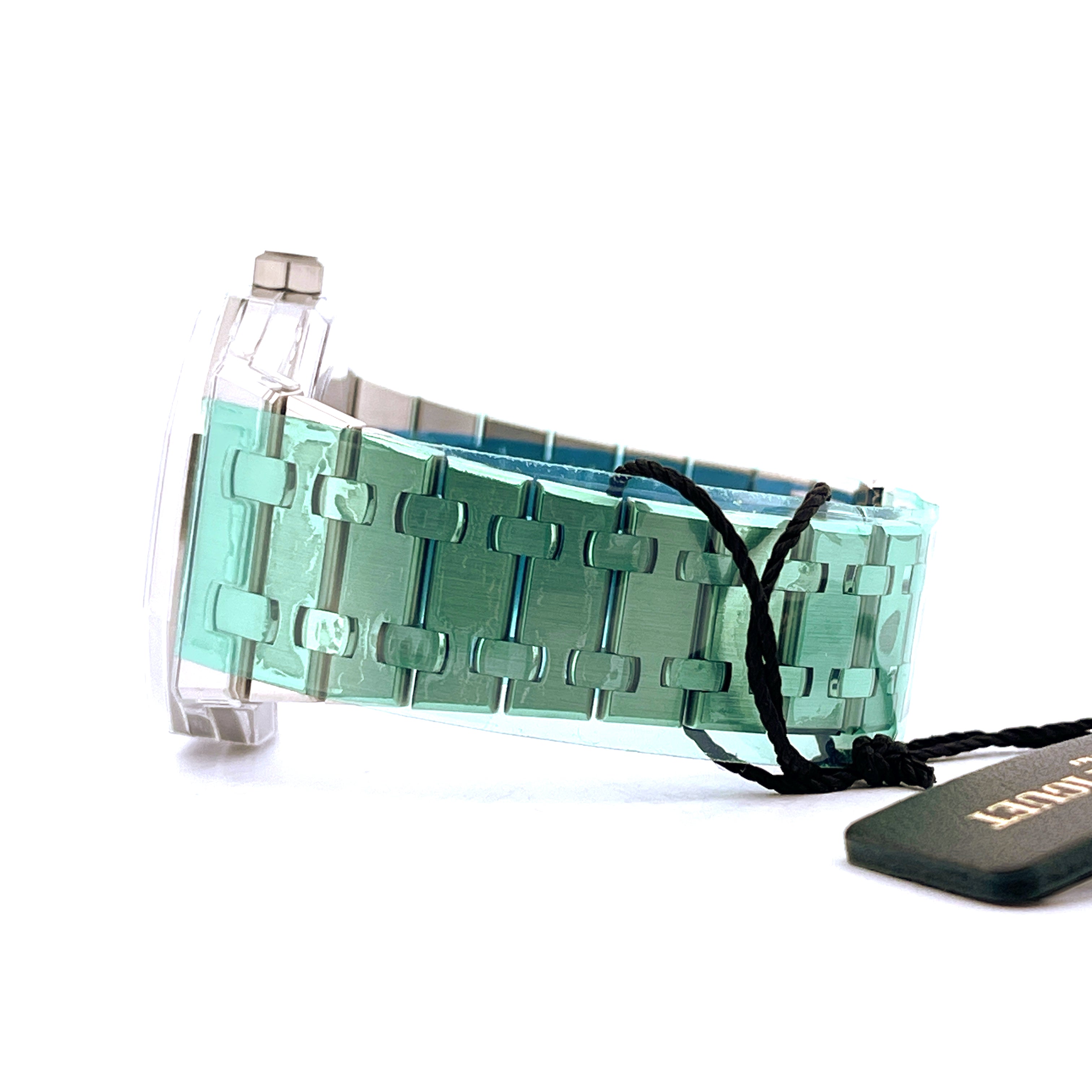 Audemars Piguet Royal Oak 15450ST mit blauem Zifferblatt im Detail und Stahlarmband