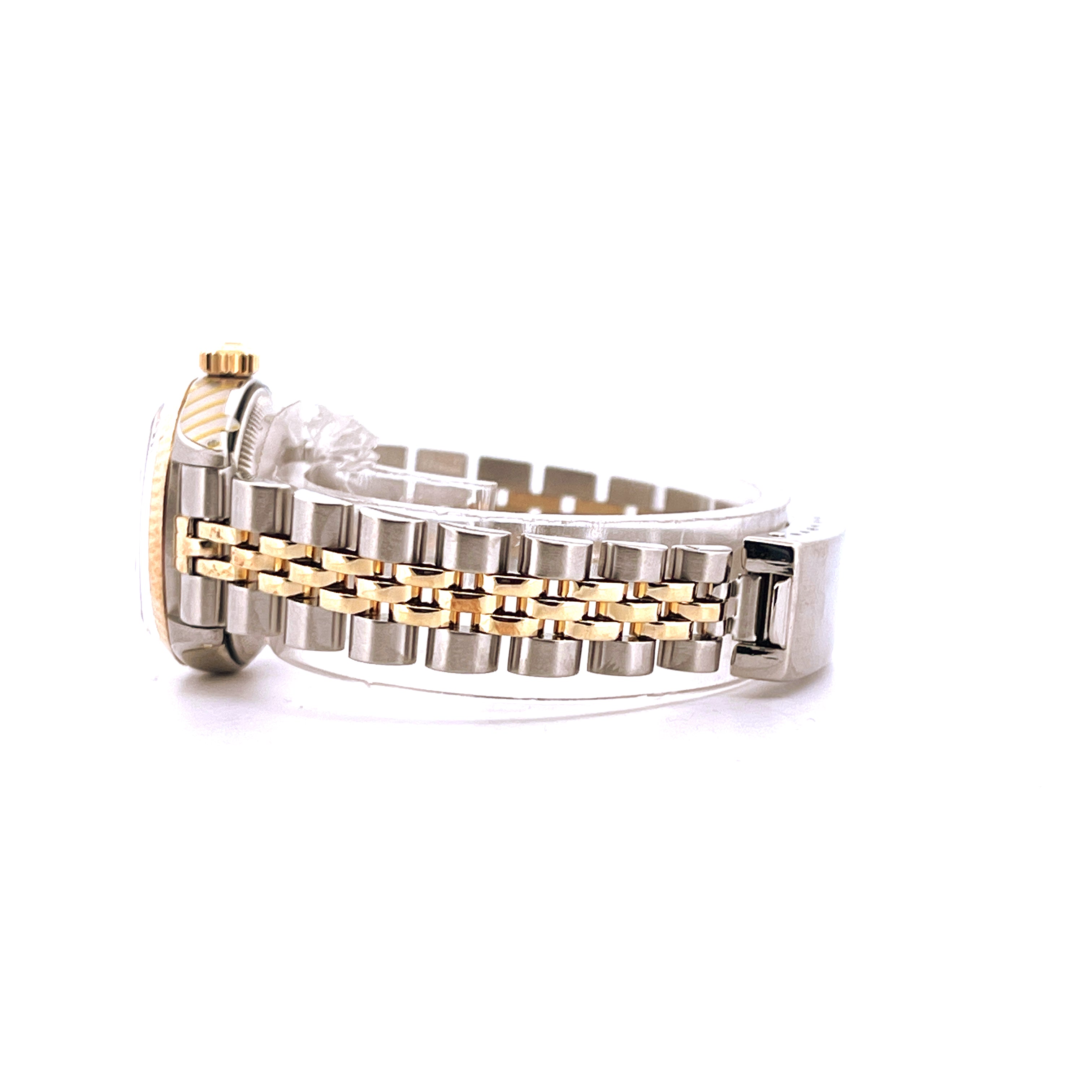 Rolex Lady-Datejust 26 mm Stahl-Gold-Kombination Seitenansicht im Detail