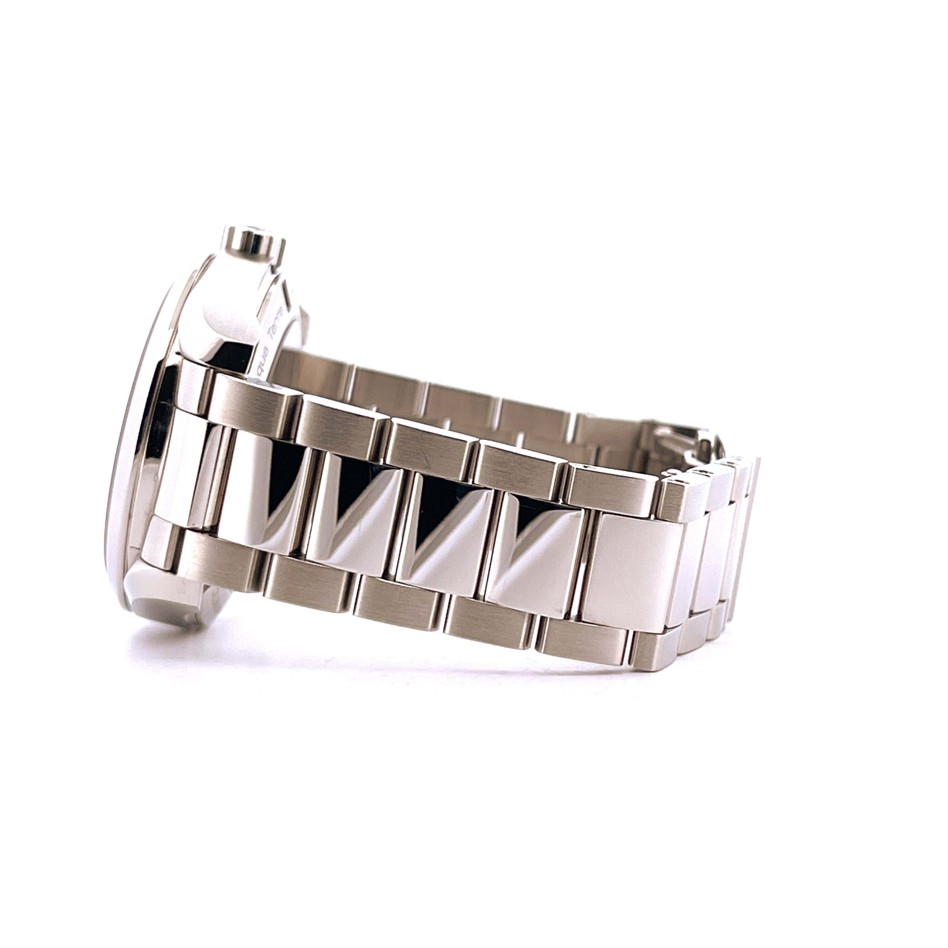 Omega Seamaster Aqua Terra 38,5 mm Automatik aus Stahl im Seitenprofil mit poliertem Armband