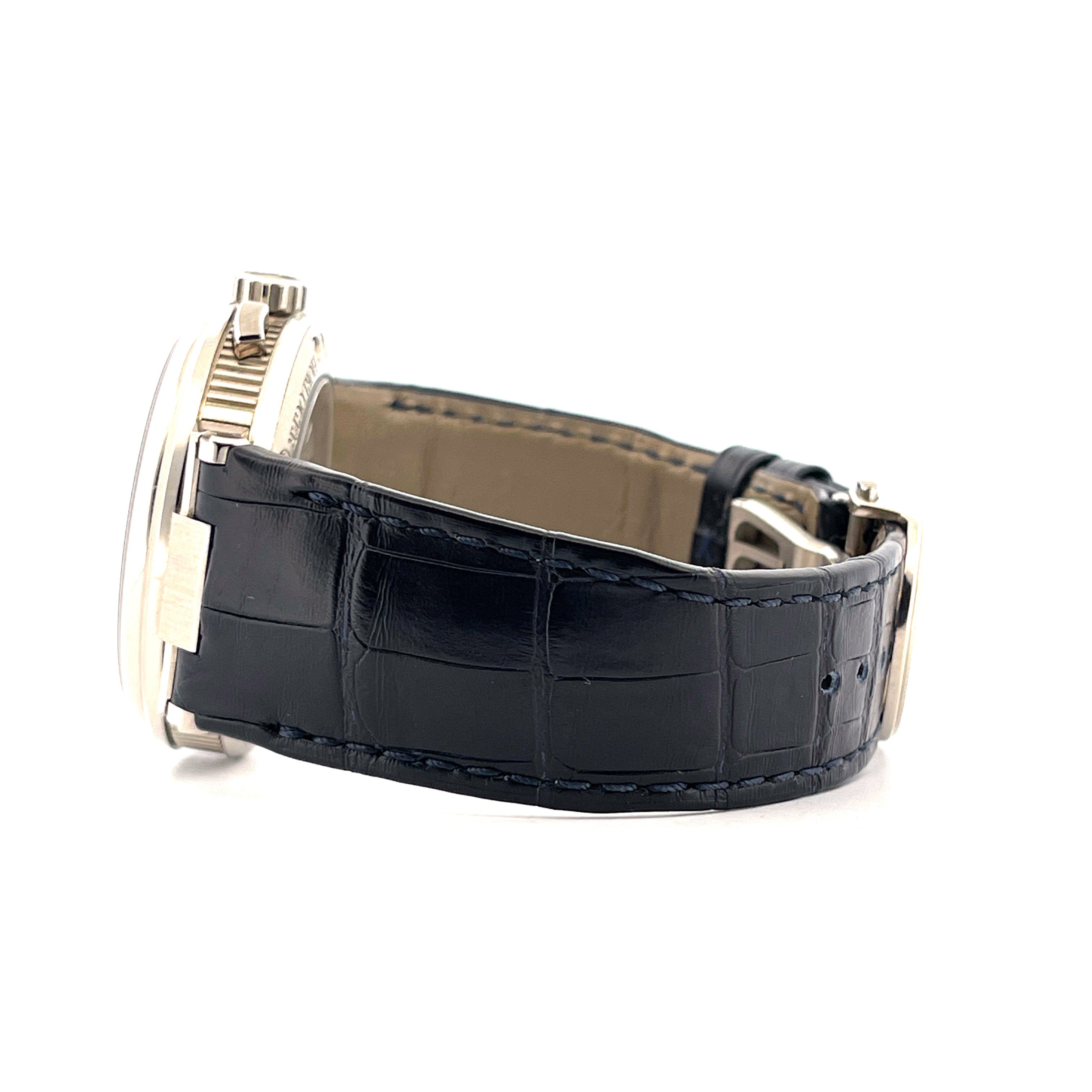 Breguet Marine 5527BB/Y2/9WV Roségold Damenuhr mit schwarzem Kroko-Armband Seitenansicht