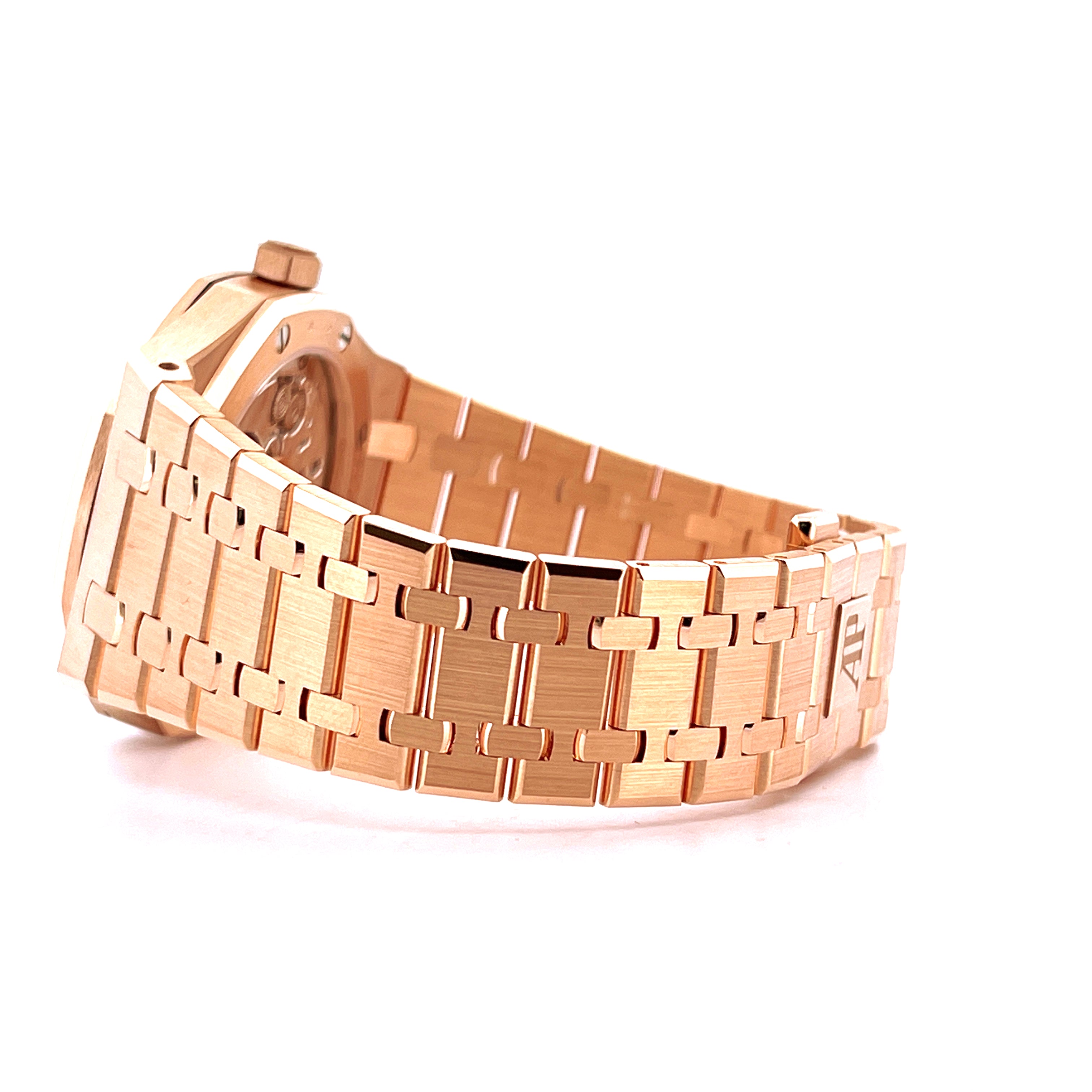 Audemars Piguet Royal Oak 15510OR Roségold im Seitenprofil auf weißem Hintergrund