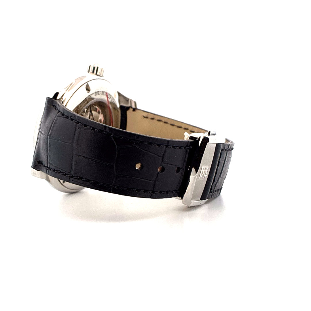Frederique Constant Runabout Moonphase Limited Edition neu, schwarzes Kroko-Lederarmband mit Logo-Schließe