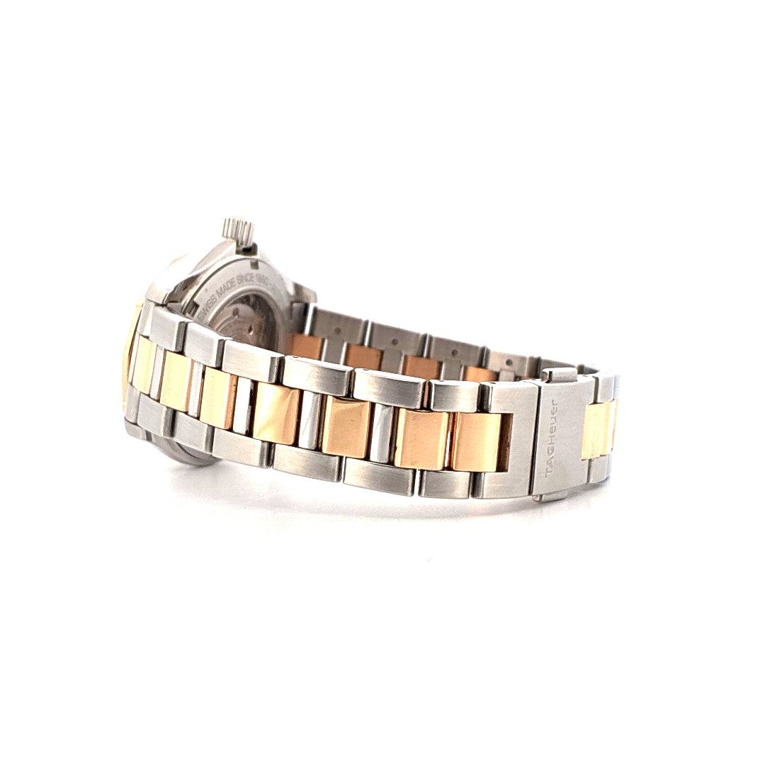 Tag Heuer Aquaracer Lady Stahl Gold Automatik Armband im Detail von der Seite