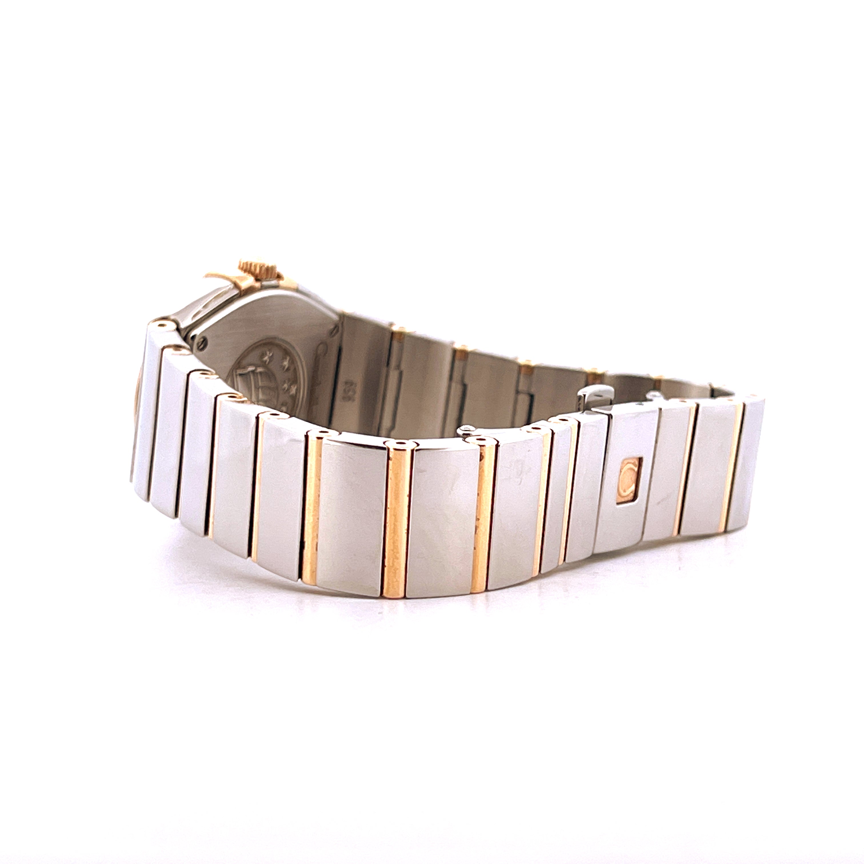 Omega Constellation Quartz Gehäuse aus Stahl und Roségold und Armband aus Stahl und Roségold