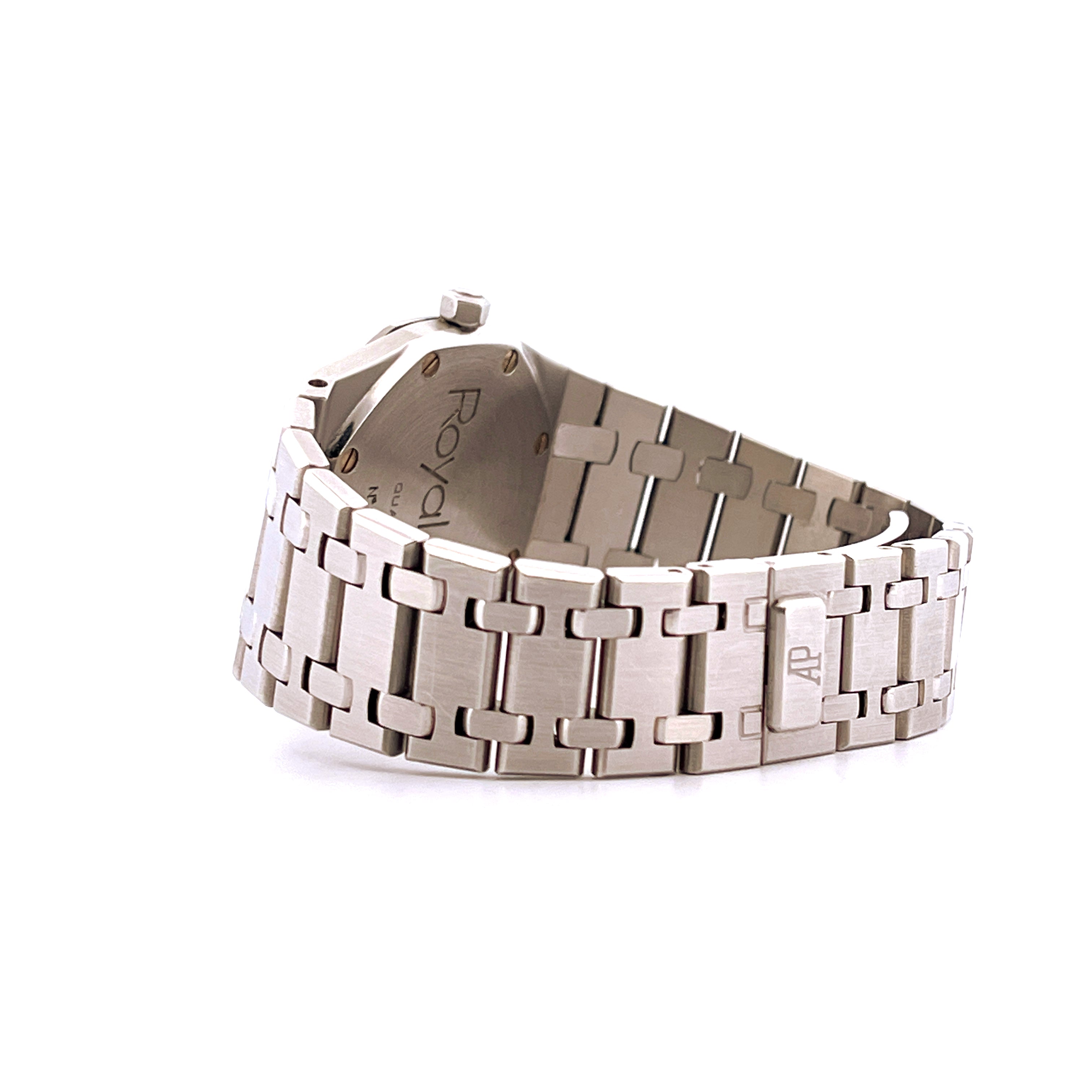 Audemars Piguet Royal Oak 56175ST im Detail, seitliche Ansicht auf das Edelstahlarmband