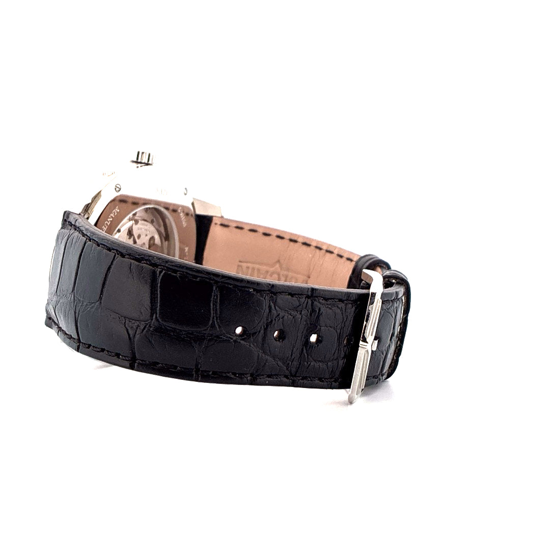 Vulcain 50s Presidents Moonphase mit schwarzem Kroko-Lederarmband und Silberschließe