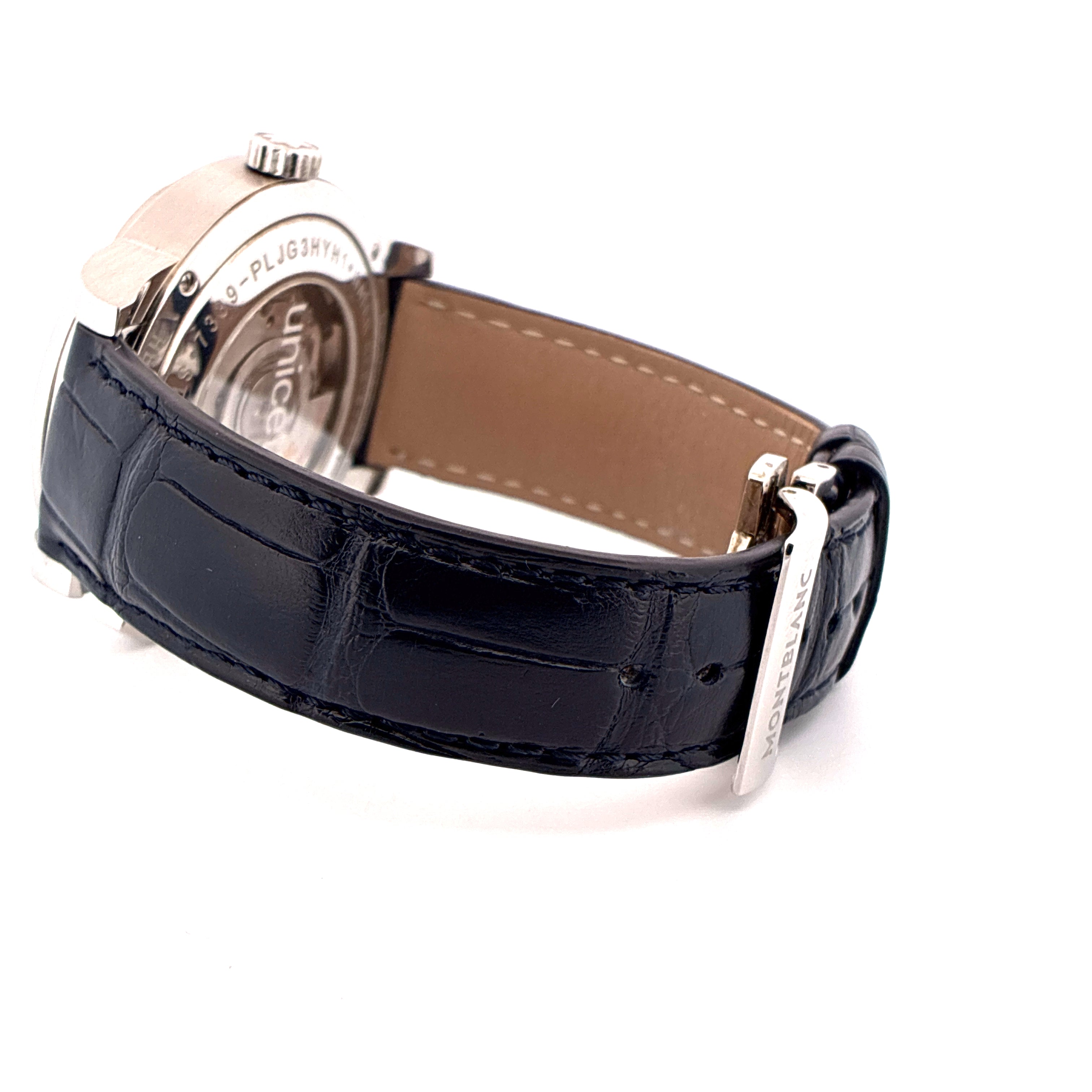 Montblanc Heritage Spirit Orbis Terrarum Unicef limited edition 016/500, Edelstahlgehäuse, schwarzes Krokoarmband