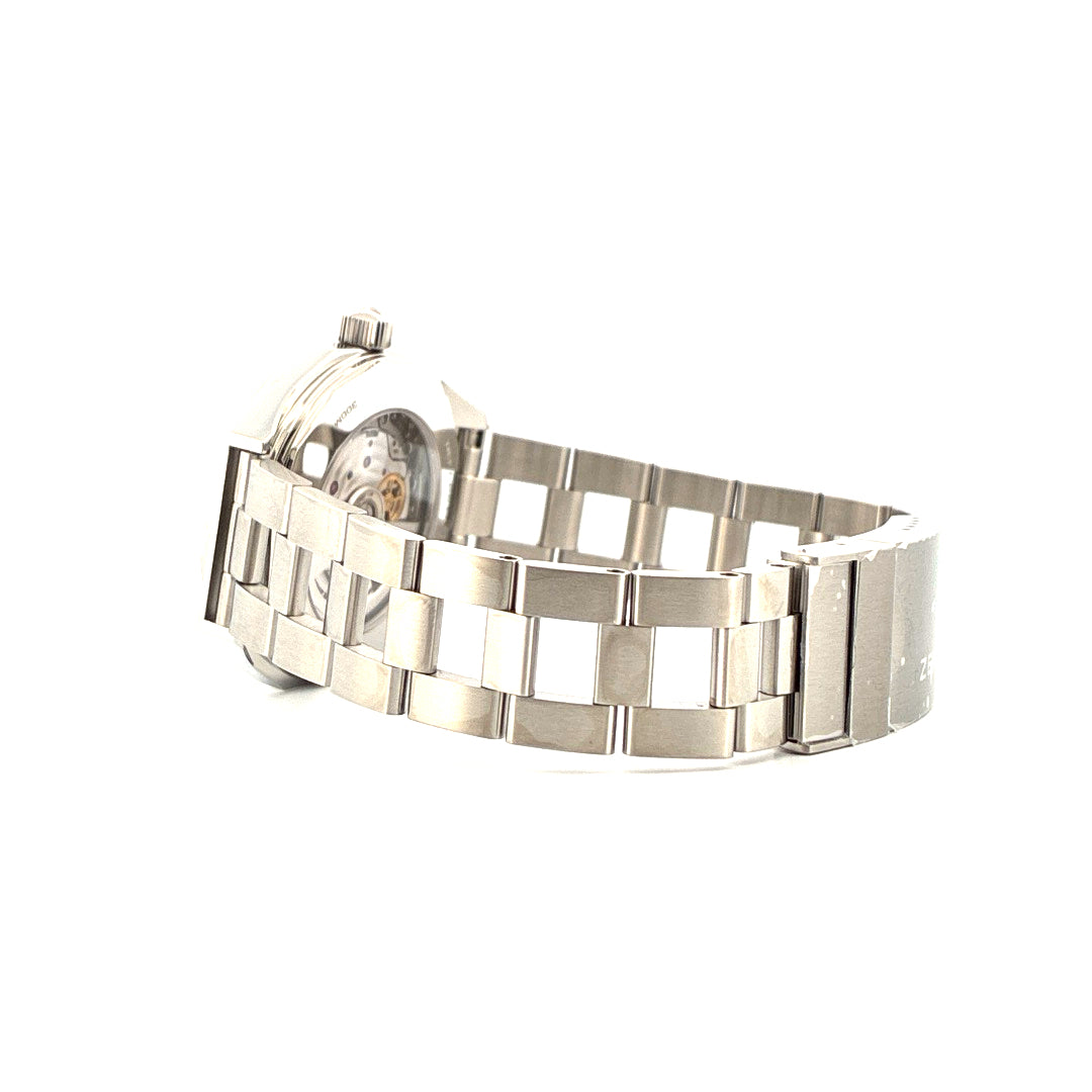 Zenith Defy Revival A3691 37mm Edelstahl Uhr mit sichtbarem Automatikwerk und Metallarmband