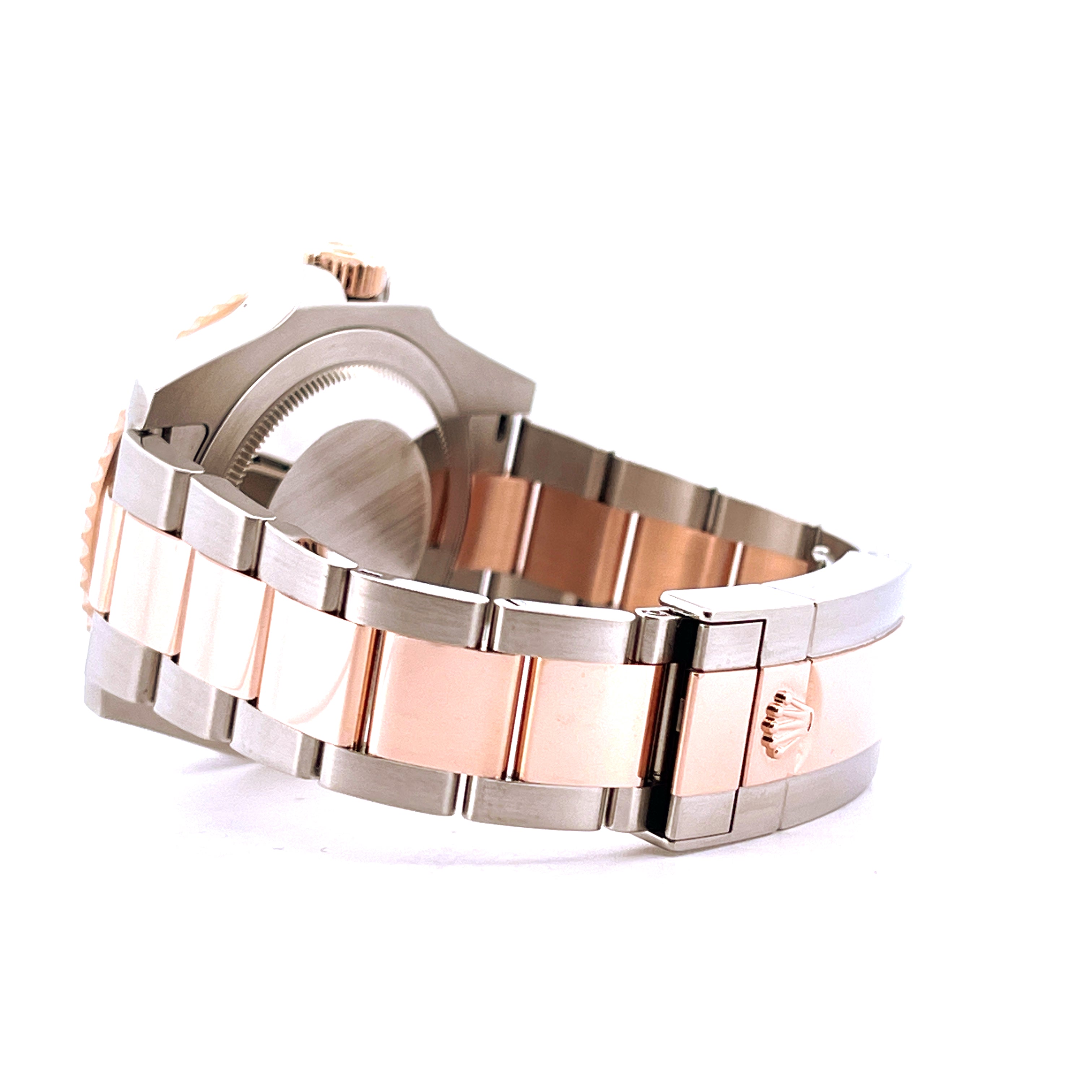 Rolex GMT-Master II Rootbeer von der Seite mit bicolor Armband aus Stahl und Roségold