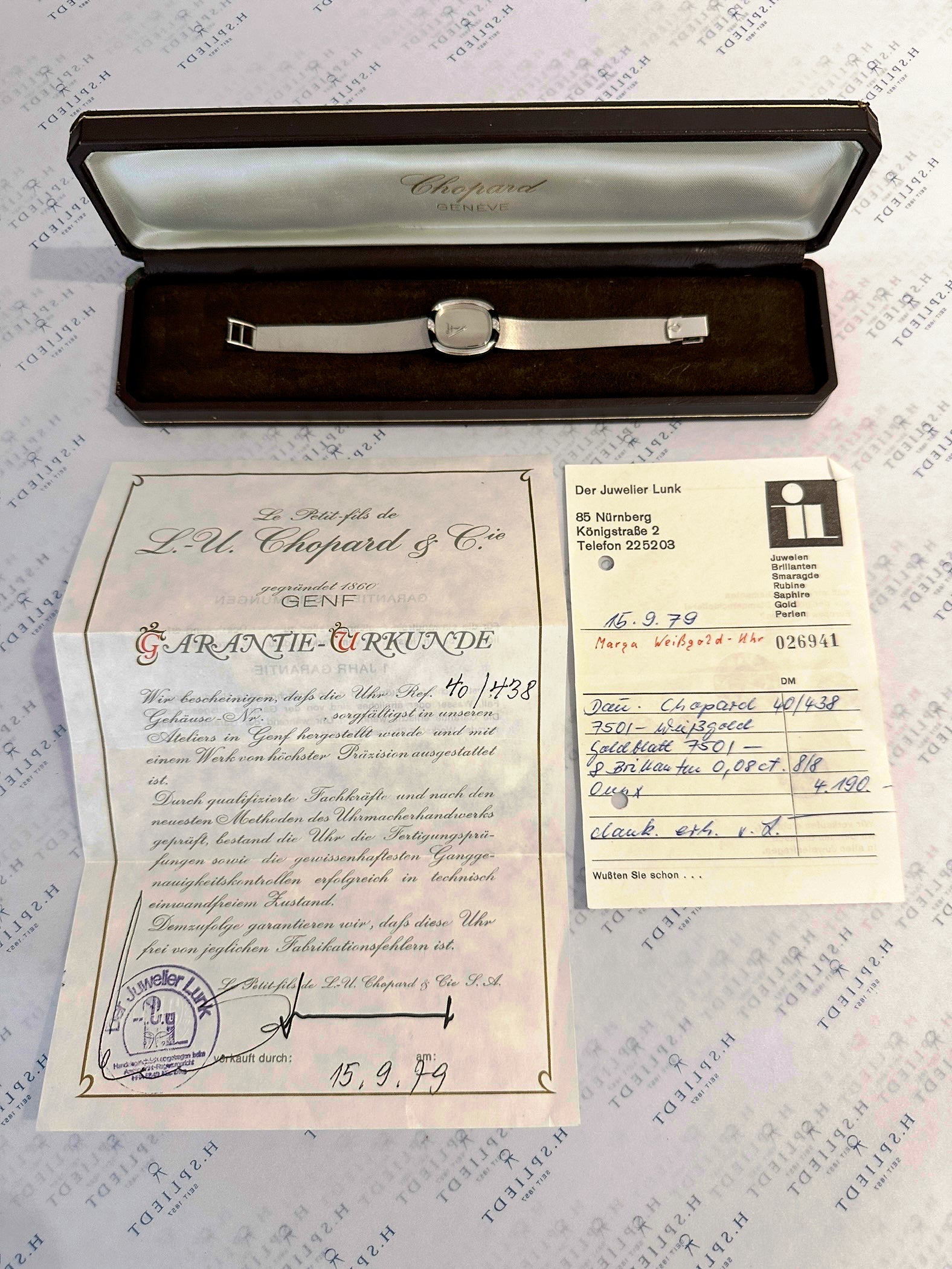 Chopard Classic Weißgold-Damenuhr mit Handaufzug in Originalverpackung und Garantieurkunde